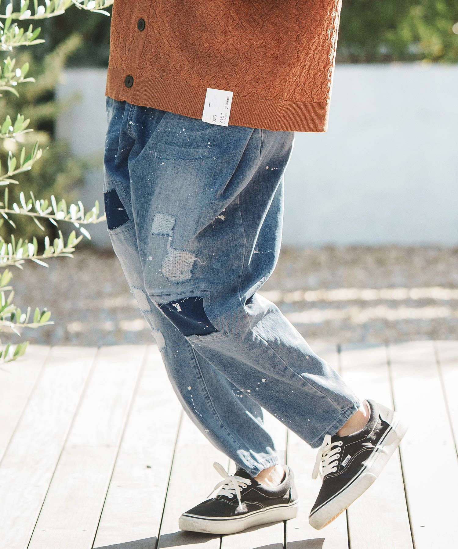 CAMBIO(カンビオ)】Distressed Balloon Silhouette Denim Pants デニム