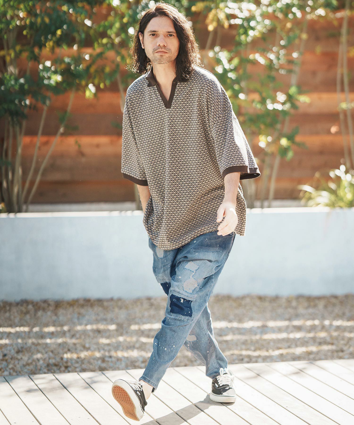 CAMBIO(カンビオ)】Distressed Balloon Silhouette Denim Pants デニム