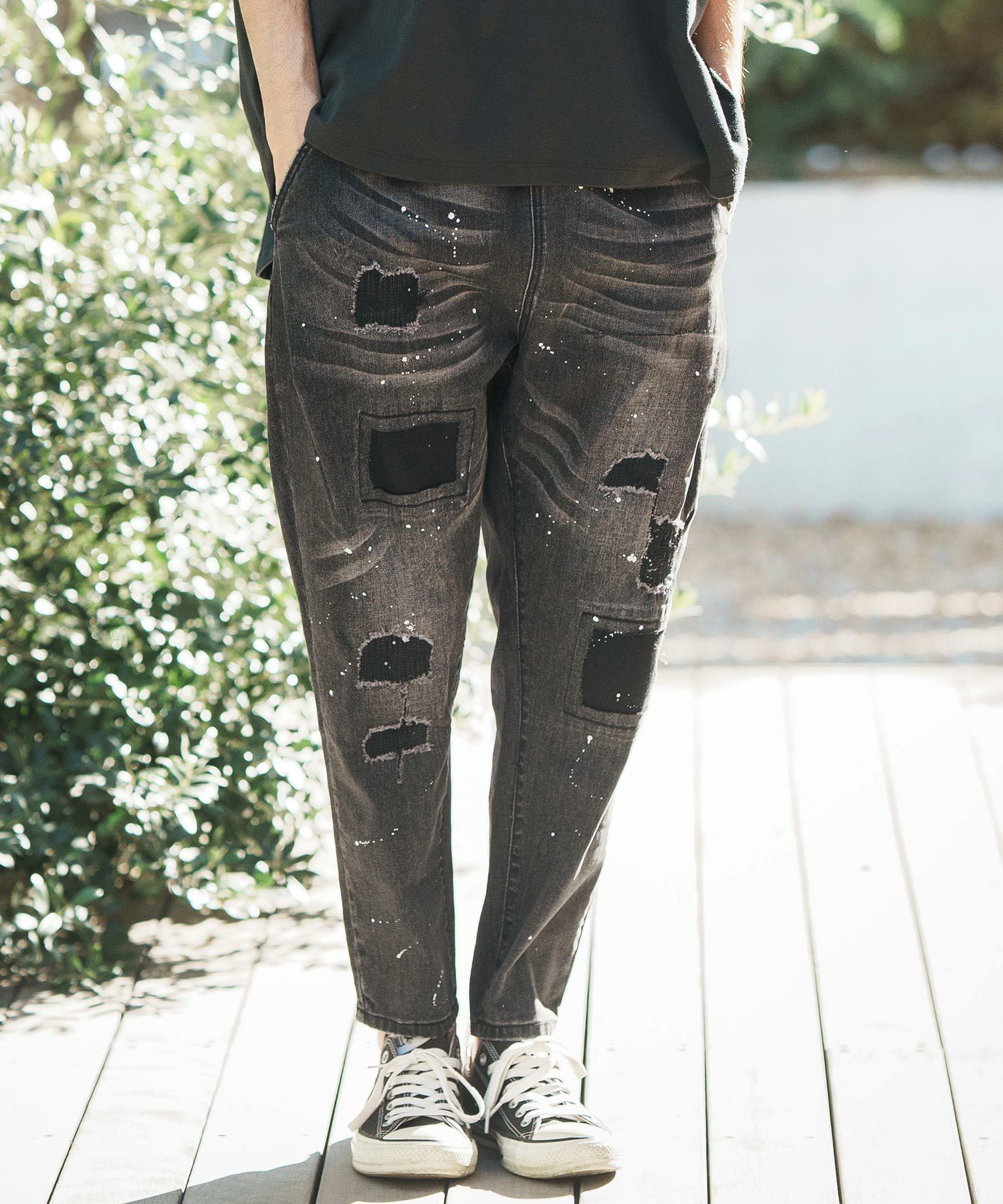 CAMBIO(カンビオ)】Distressed Balloon Silhouette Denim Pants デニム