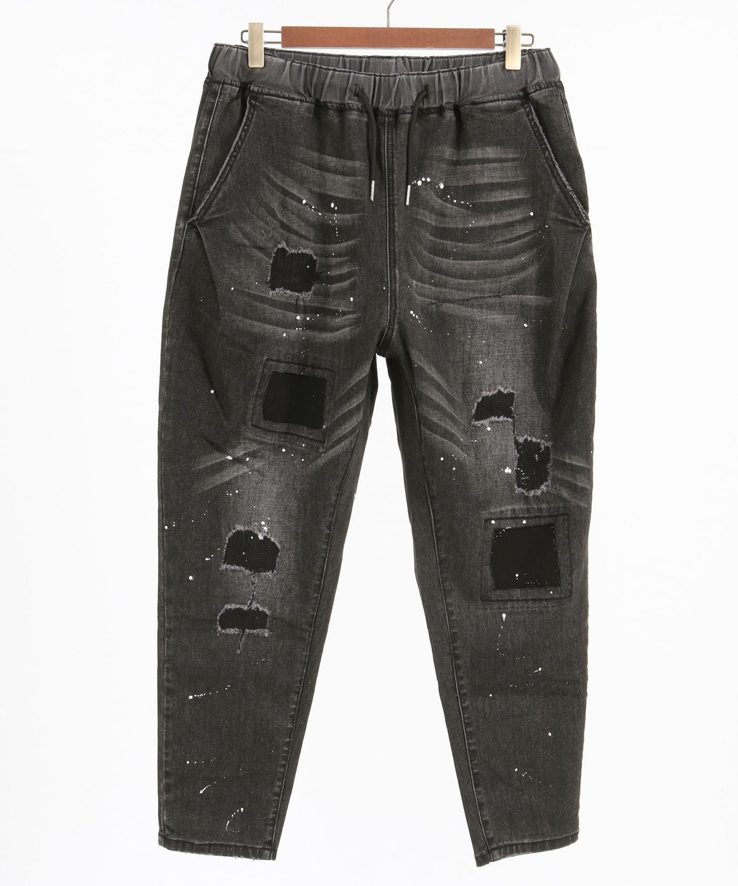 CAMBIO(カンビオ)】Distressed Balloon Silhouette Denim Pants デニム