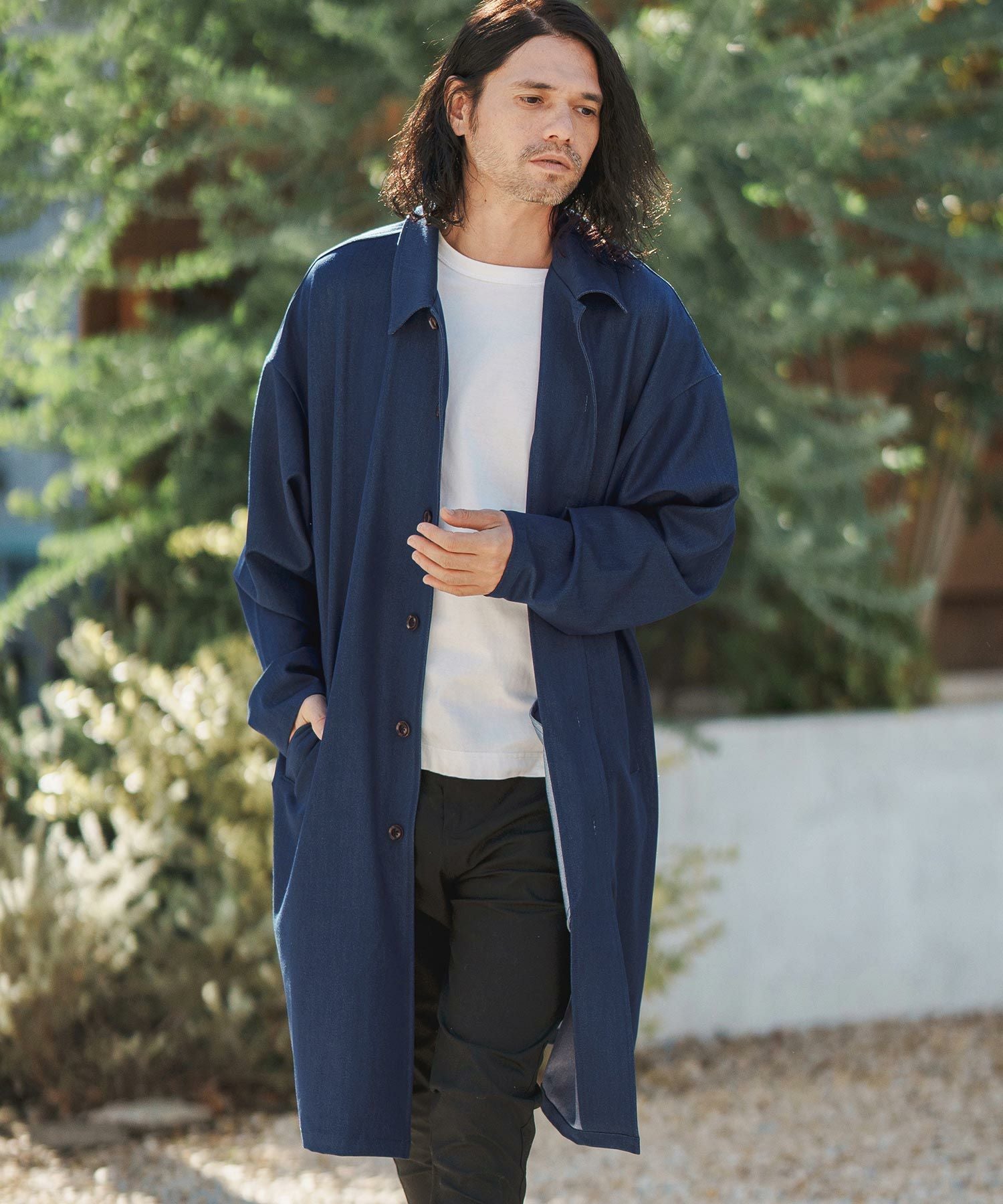 50%OFF【CAMBIO(カンビオ)】TR Stretch Denim Shop Coat デニム