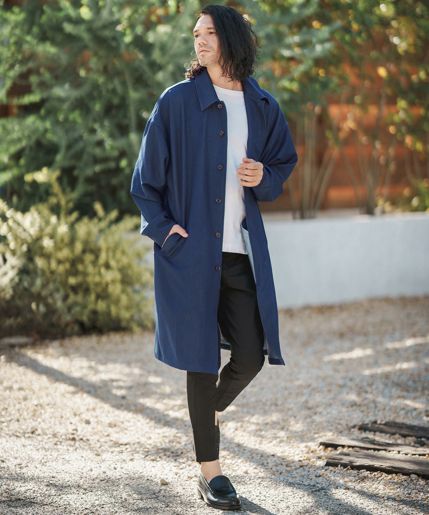 50%OFF【CAMBIO(カンビオ)】TR Stretch Denim Shop Coat デニム