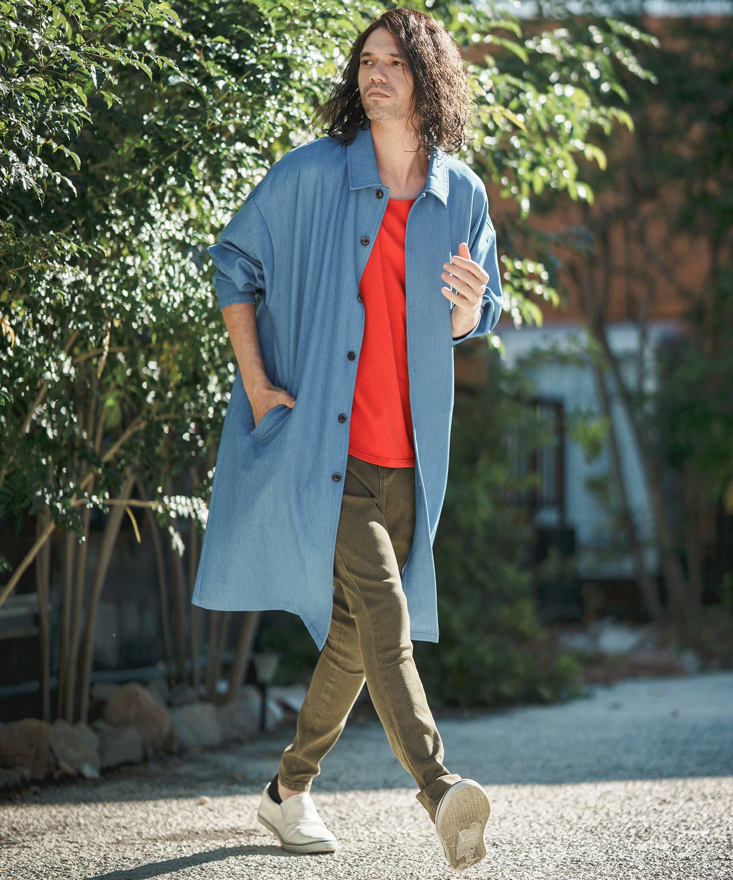 50%OFF【CAMBIO(カンビオ)】TR Stretch Denim Shop Coat デニム