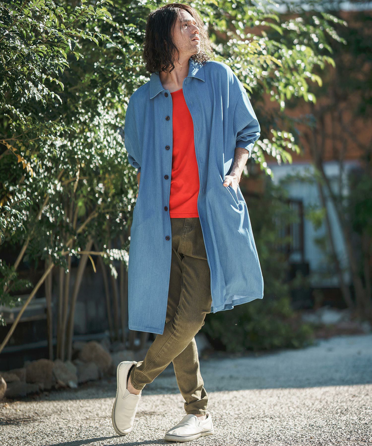 50%OFF【CAMBIO(カンビオ)】TR Stretch Denim Shop Coat デニム