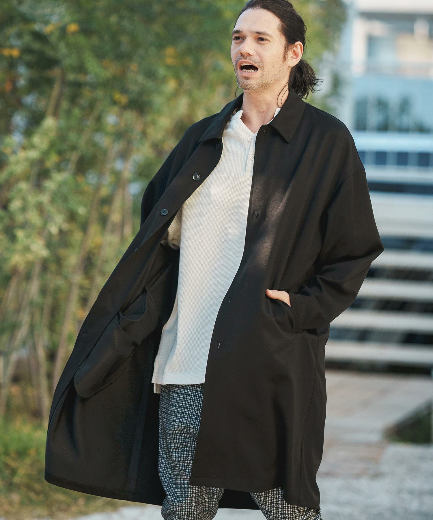 50%OFF【CAMBIO(カンビオ)】TR Stretch Denim Shop Coat デニム
