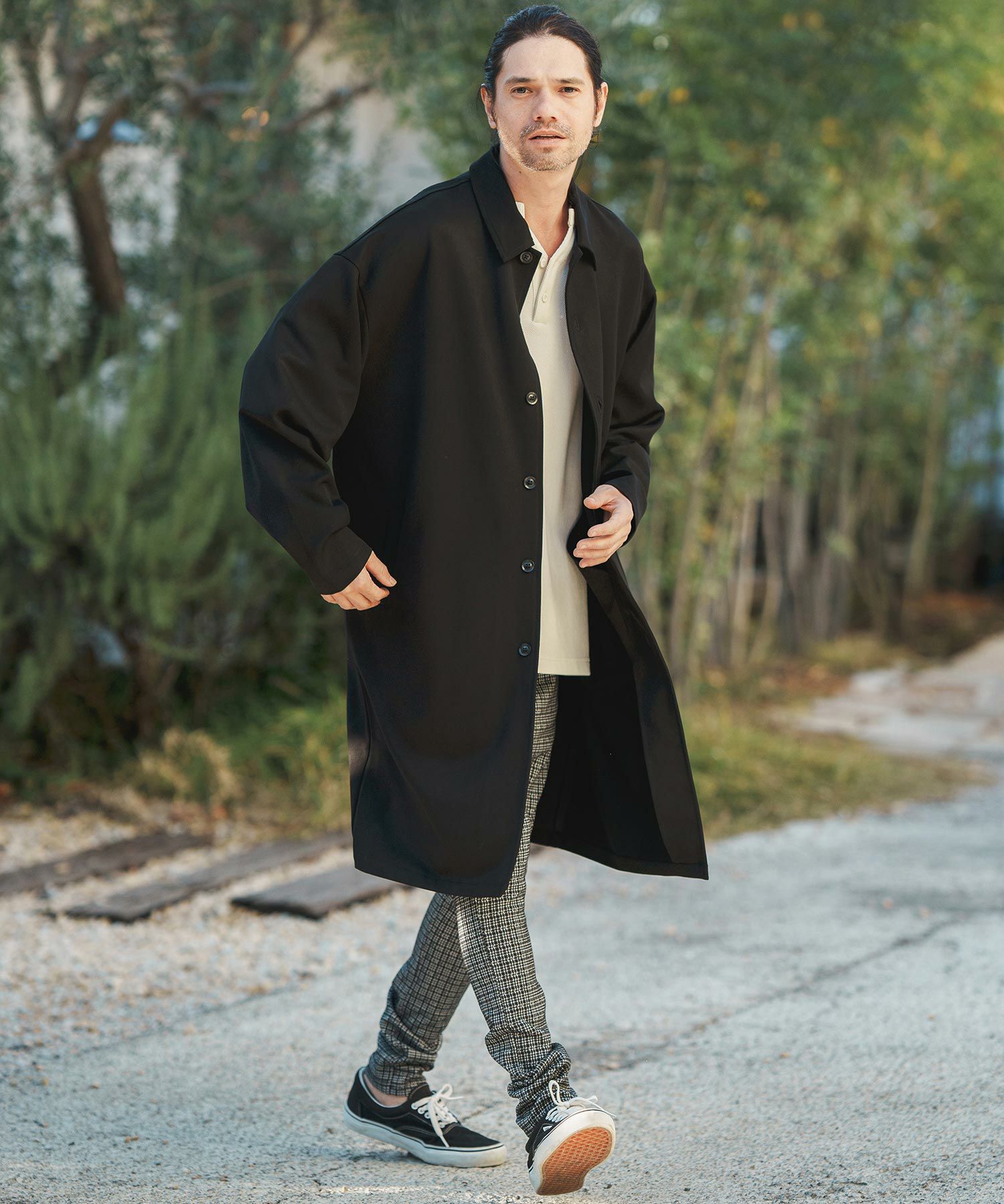 モユル　コート　デニム 50%OFF【CAMBIO(カンビオ)】TR Stretch Denim Shop Coat デニム