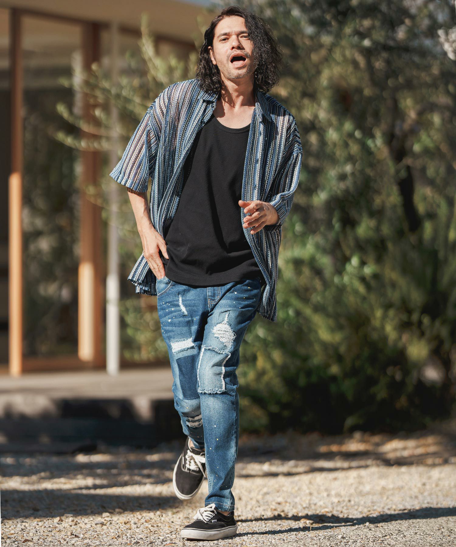 30%OFF【CAMBIO(カンビオ)】11oz Damage Paint Stretch Denim Pants