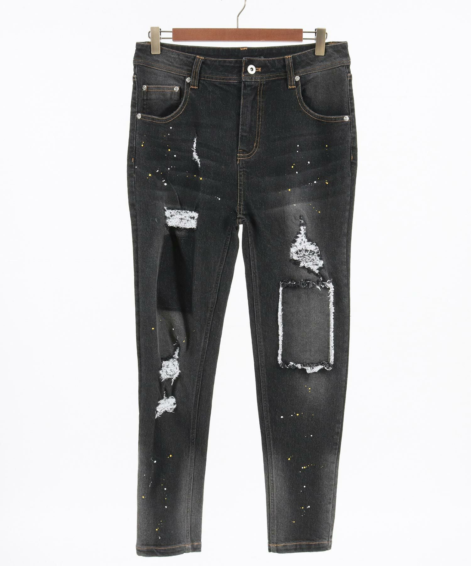 30%OFF【CAMBIO(カンビオ)】11oz Damage Paint Stretch Denim Pants