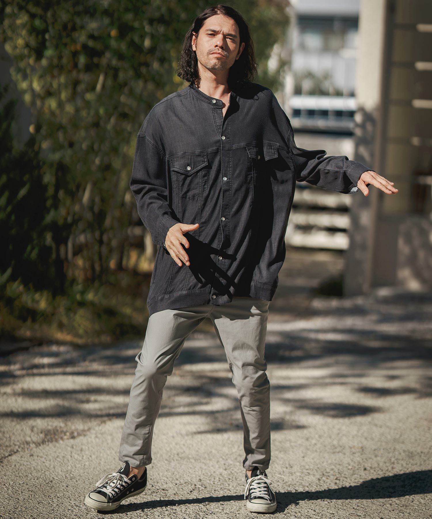 50%OFF【CAMBIO(カンビオ)】 Indigo Relax Oversize Jacket Shirts G