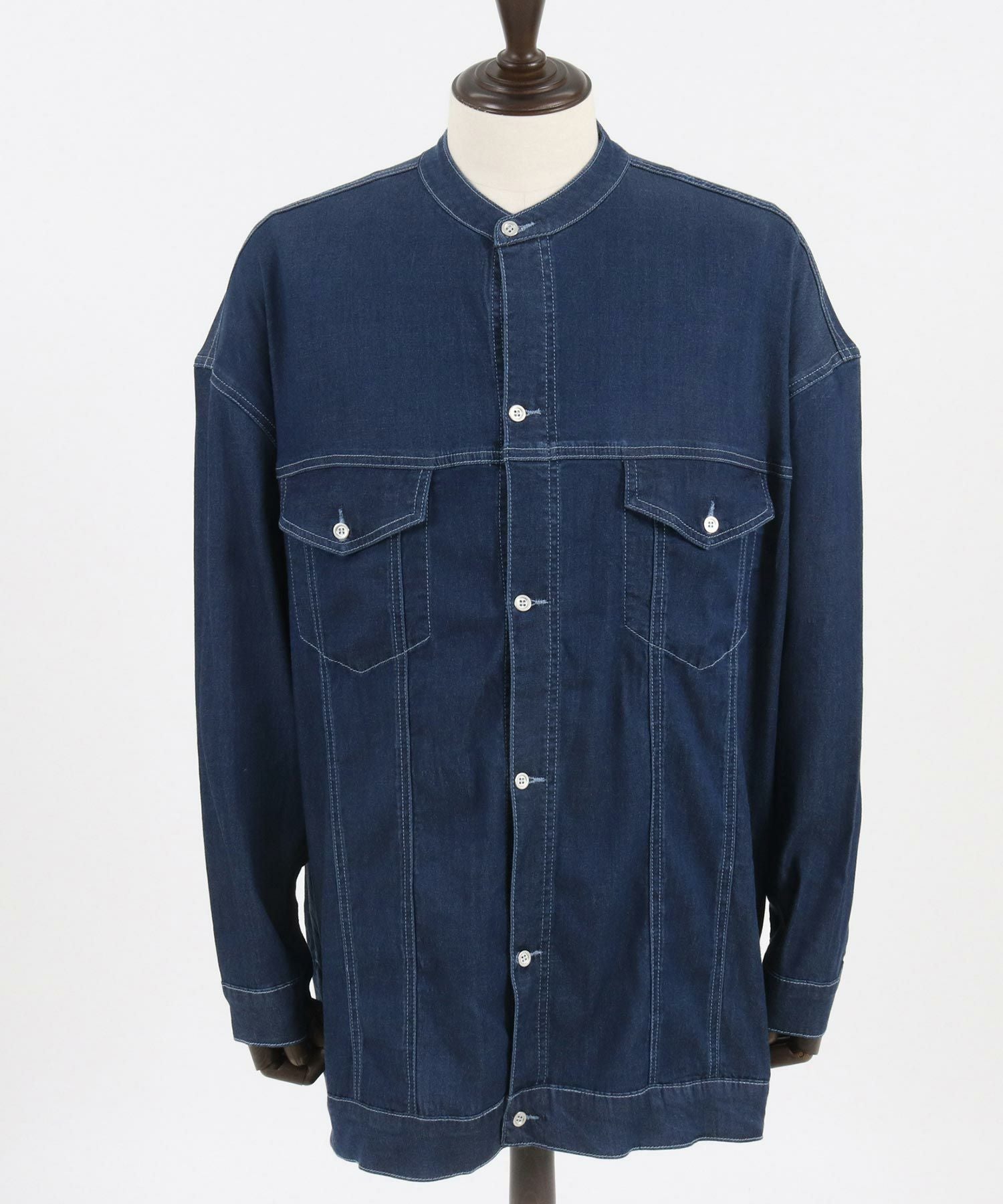 50%OFF【CAMBIO(カンビオ)】 Indigo Relax Oversize Jacket Shirts G