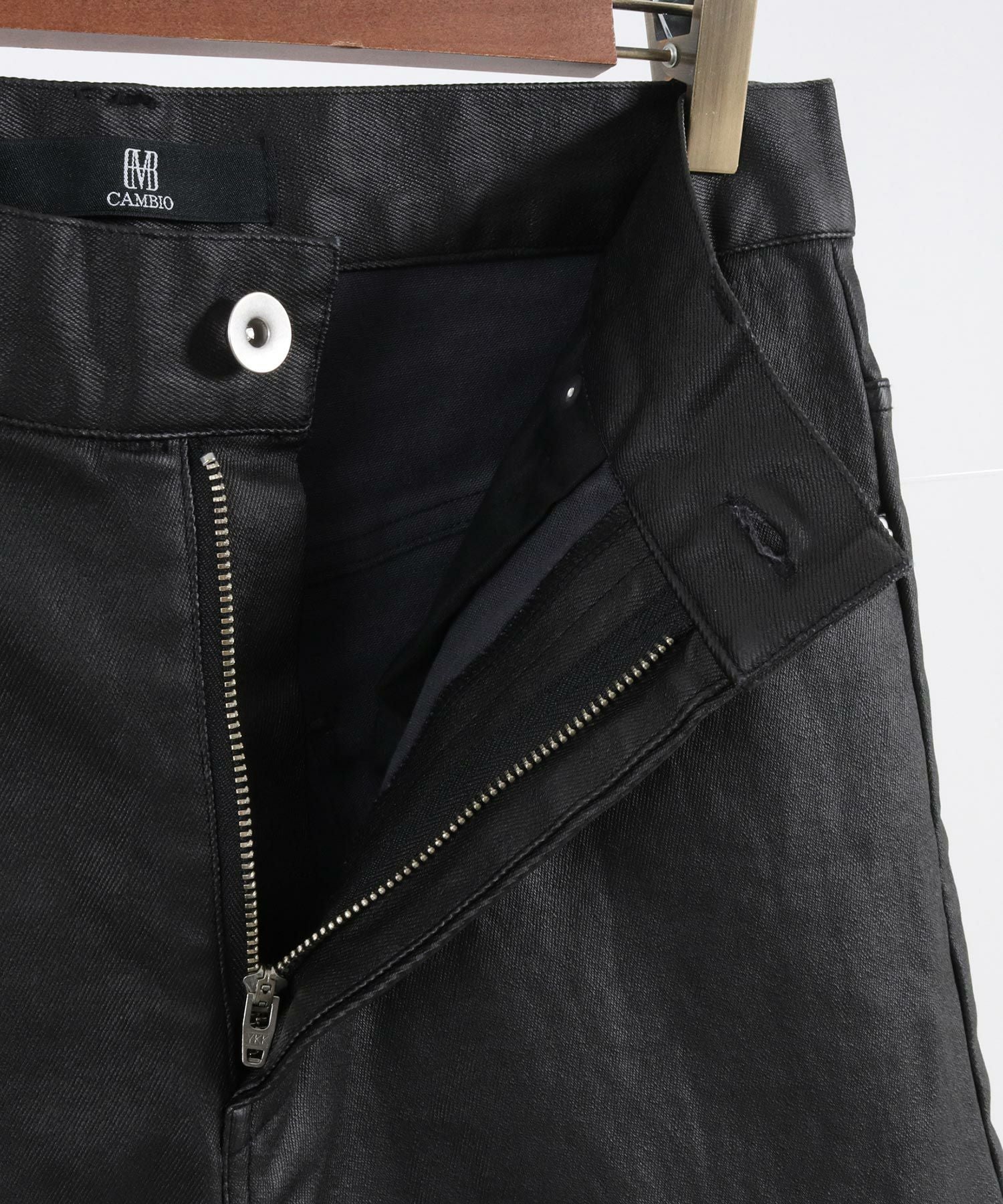 CAMBIO(カンビオ)】Hem Zip Coating Denim Pants デニムパンツ(S886cmb
