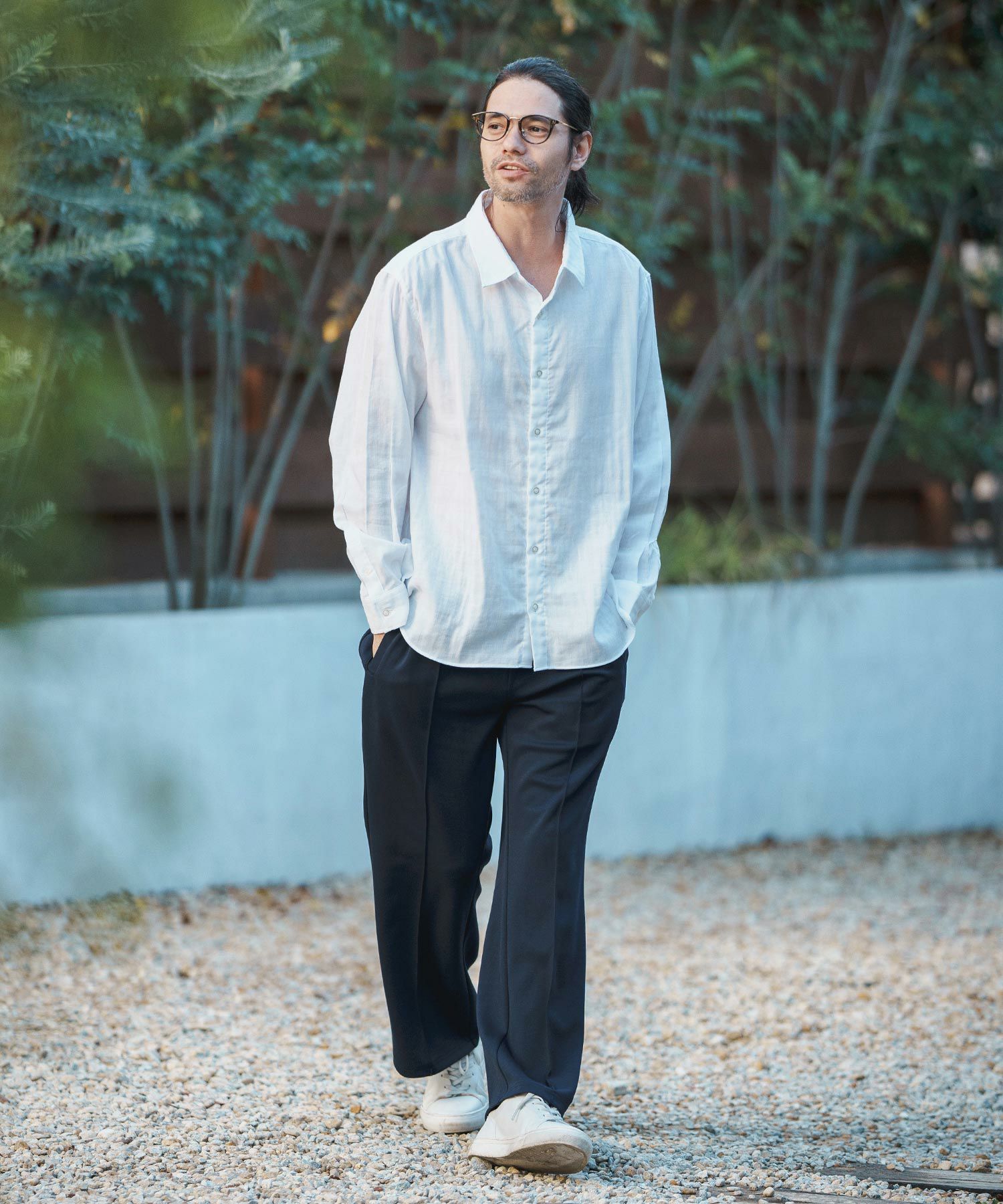 50%OFF【CAMBIO(カンビオ)】オーガニックコットンダブルガーゼシャツ