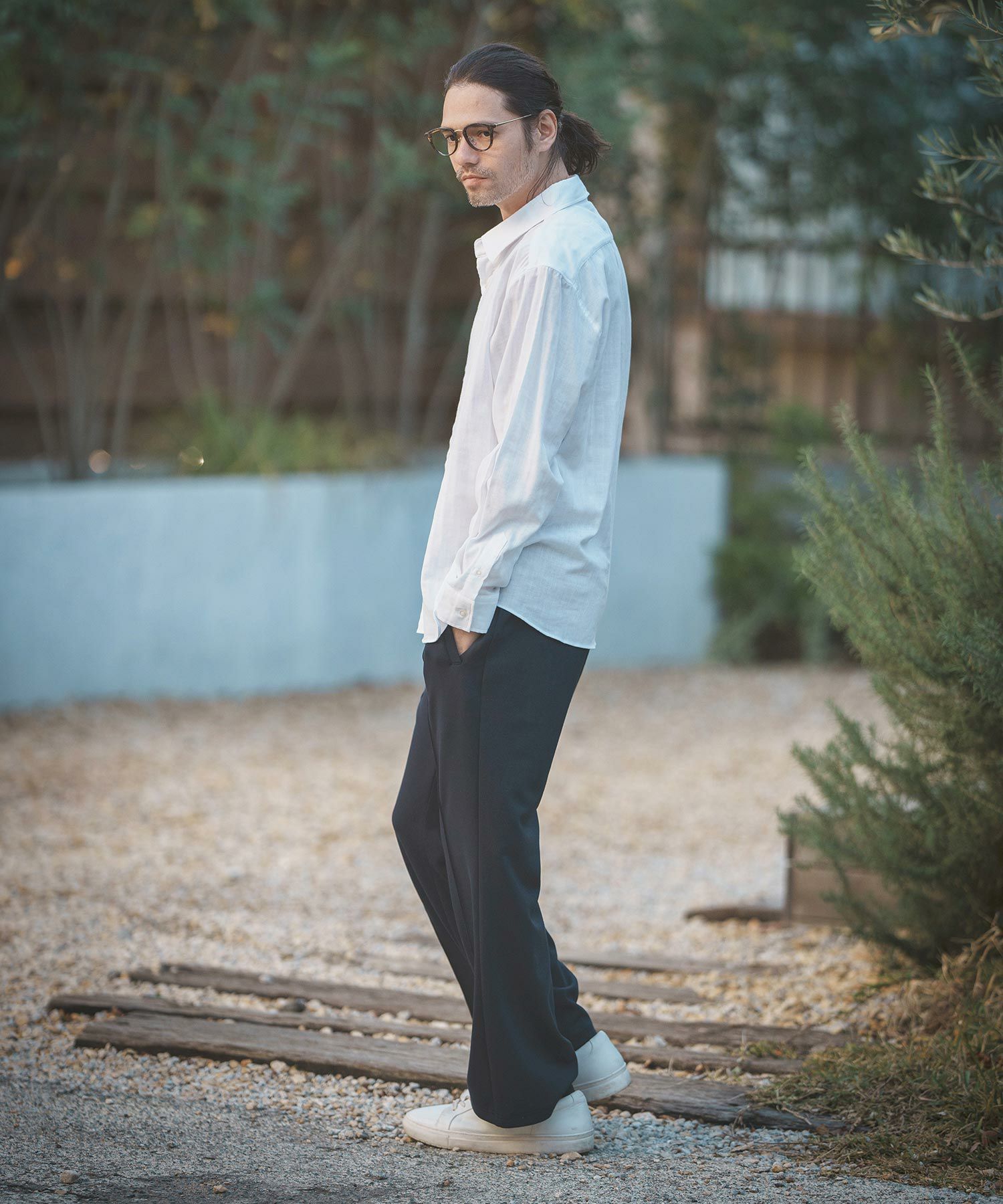 50%OFF【CAMBIO(カンビオ)】オーガニックコットンダブルガーゼシャツ