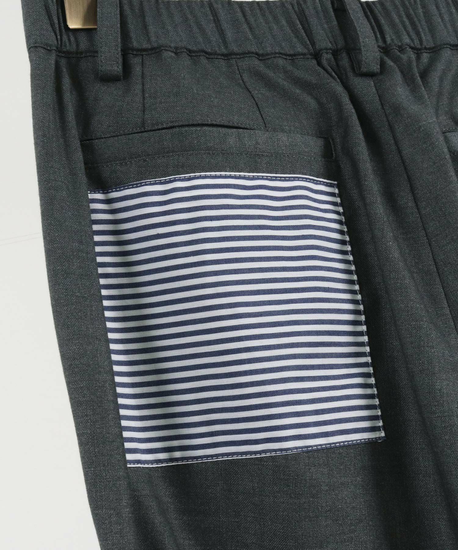 30%OFF【CAMBIO(カンビオ)】バックポケットボーダーストレッチスリム