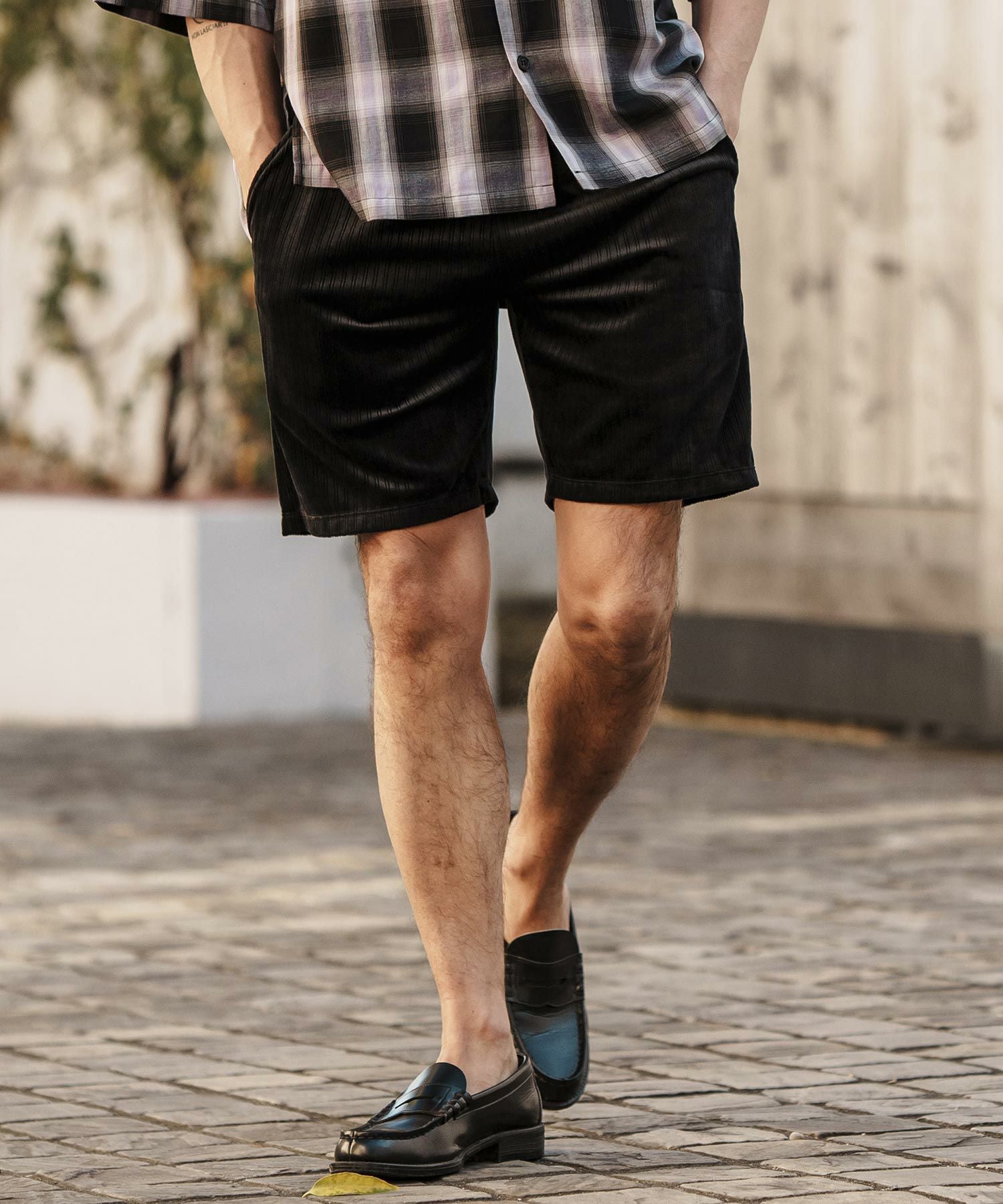 60%OFF【CAMBIO(カンビオ)】Stripe Jacquard Slim Short Pants