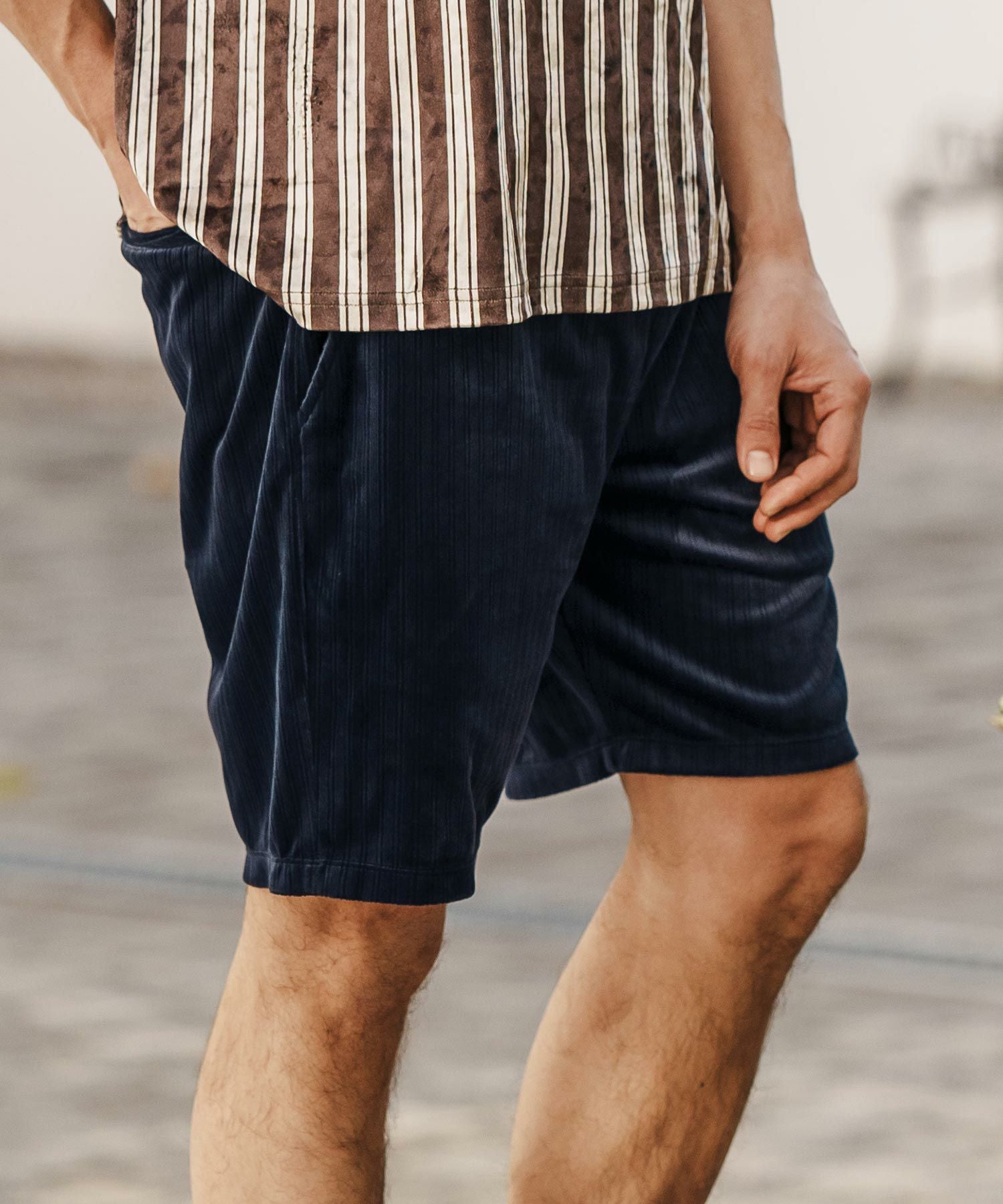 50%OFF【CAMBIO(カンビオ)】Stretch Random Stripe Short Pants