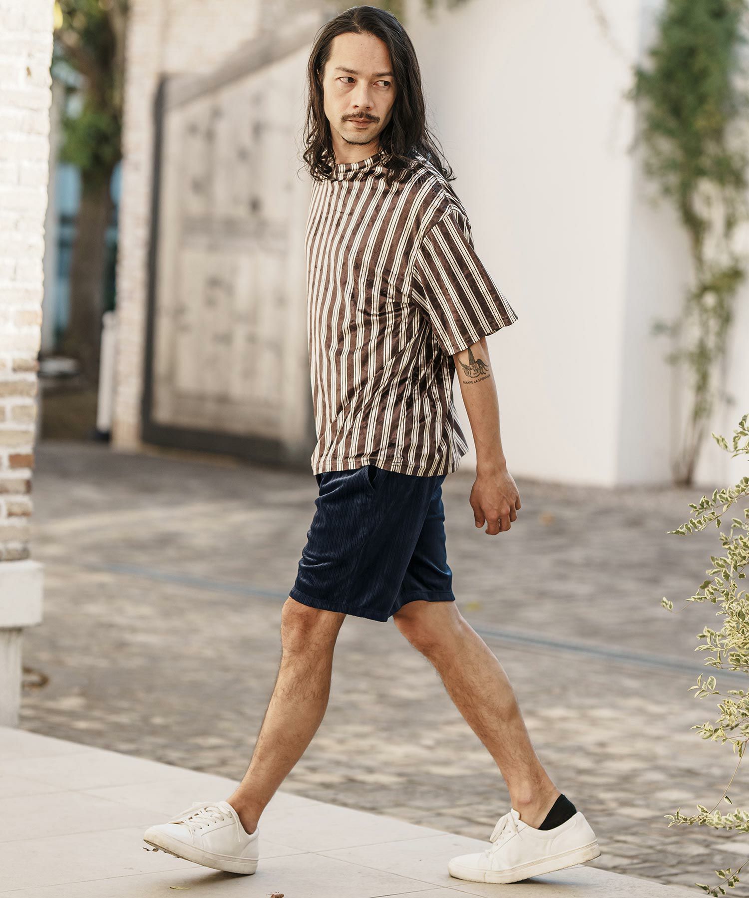 CAMBIO ショートパンツ　カンビオ 50%OFF【CAMBIO(カンビオ)】Stretch Random Stripe Short Pants