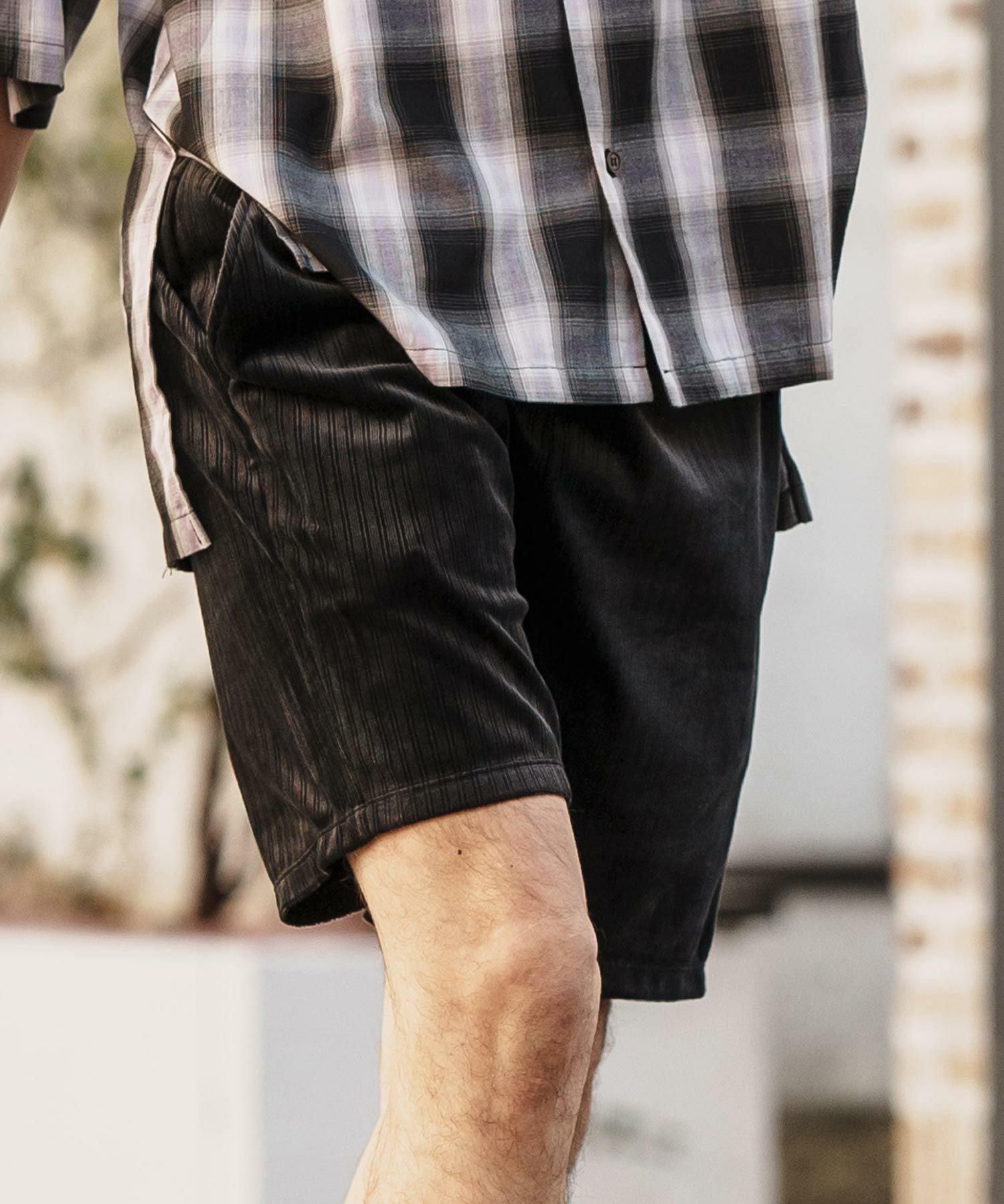 50%OFF【CAMBIO(カンビオ)】Stretch Random Stripe Short Pants