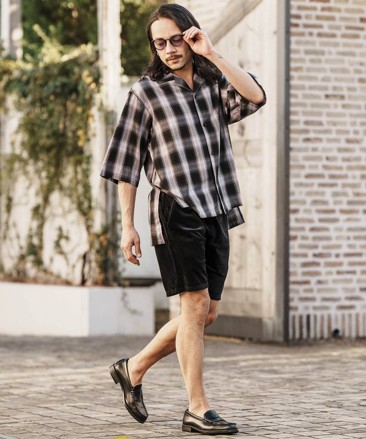 50%OFF【CAMBIO(カンビオ)】Stretch Random Stripe Short Pants