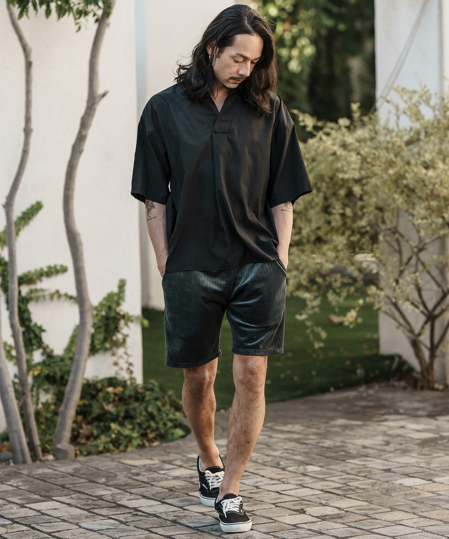 60%OFF【CAMBIO(カンビオ)】Stretch Random Stripe Short Pants