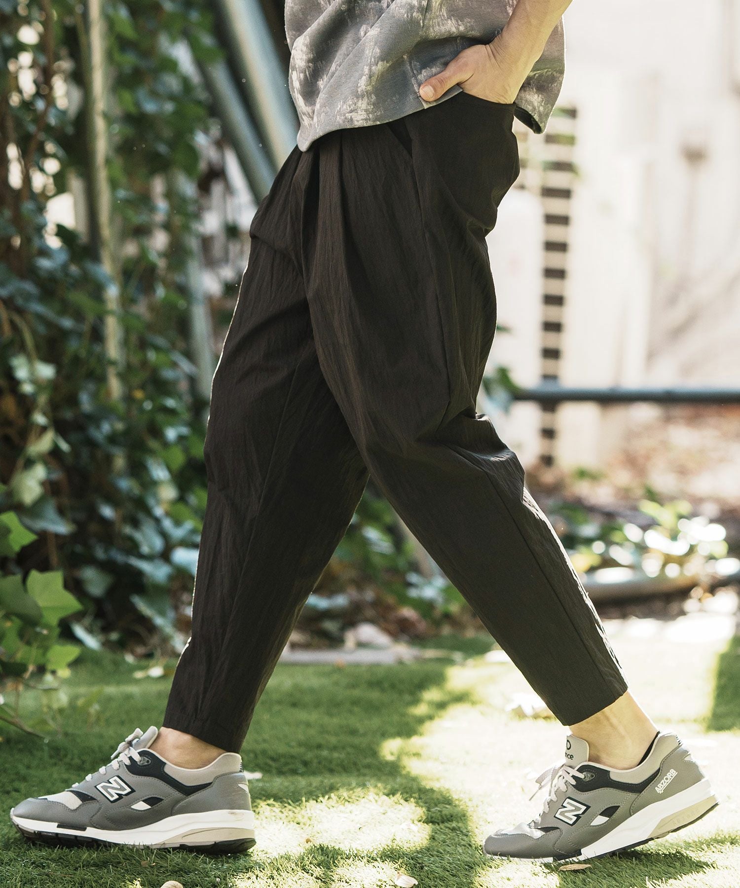 30%OFF【CAMBIO(カンビオ)】Cotton Nylon Ripstop Collar Pants