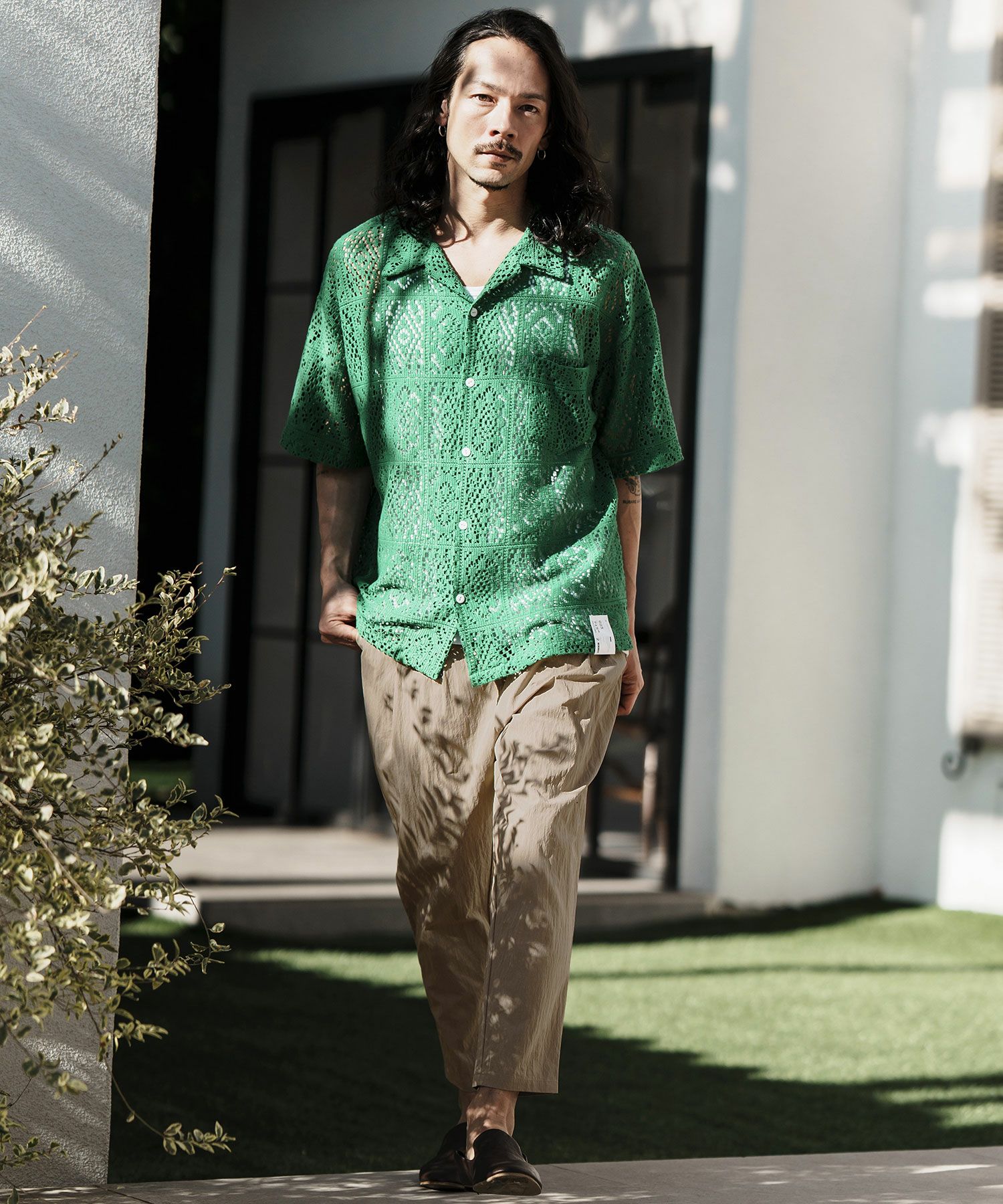 30%OFF【CAMBIO(カンビオ)】Cotton Nylon Ripstop Collar Pants
