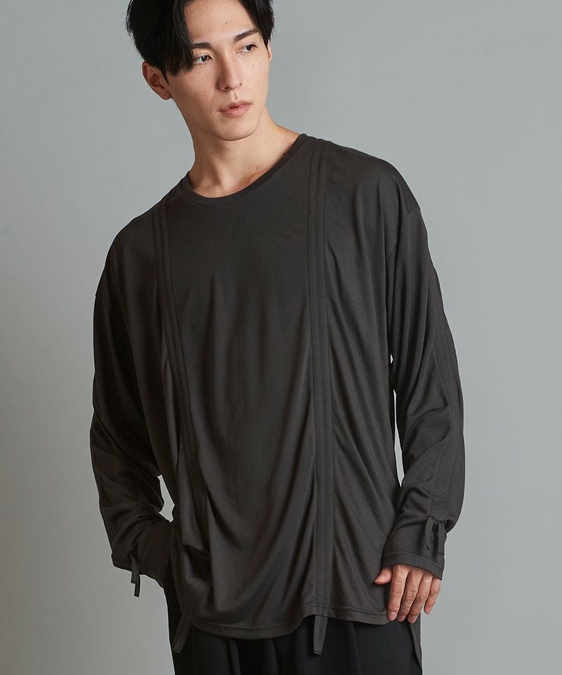 50%OFF【NO ID.(ノーアイディー)】ﾄﾞﾛｰｽﾄﾘﾝｸﾞｽﾗｳﾝﾄﾞBIG-T カットソー