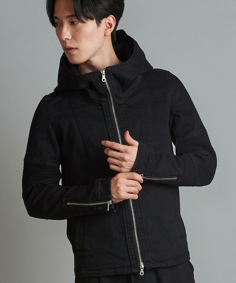50%OFF【NO ID.(ノーアイディー)】ｱﾙﾃｨﾒｯﾄｽﾄﾚｯﾁﾃﾞﾆﾑﾌｰﾃﾞｯﾄﾞBLZ デニム