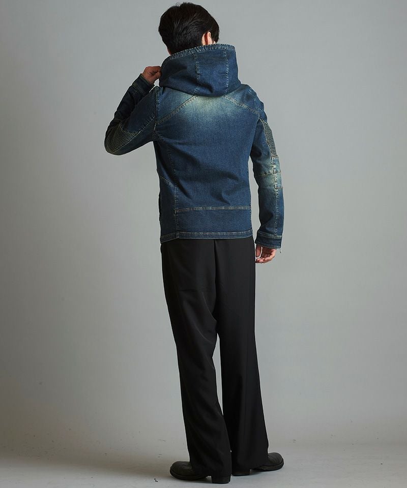 60%OFF【NO ID.(ノーアイディー)】ｱﾙﾃｨﾒｯﾄｽﾄﾚｯﾁﾃﾞﾆﾑﾌｰﾃﾞｯﾄﾞBLZ デニム