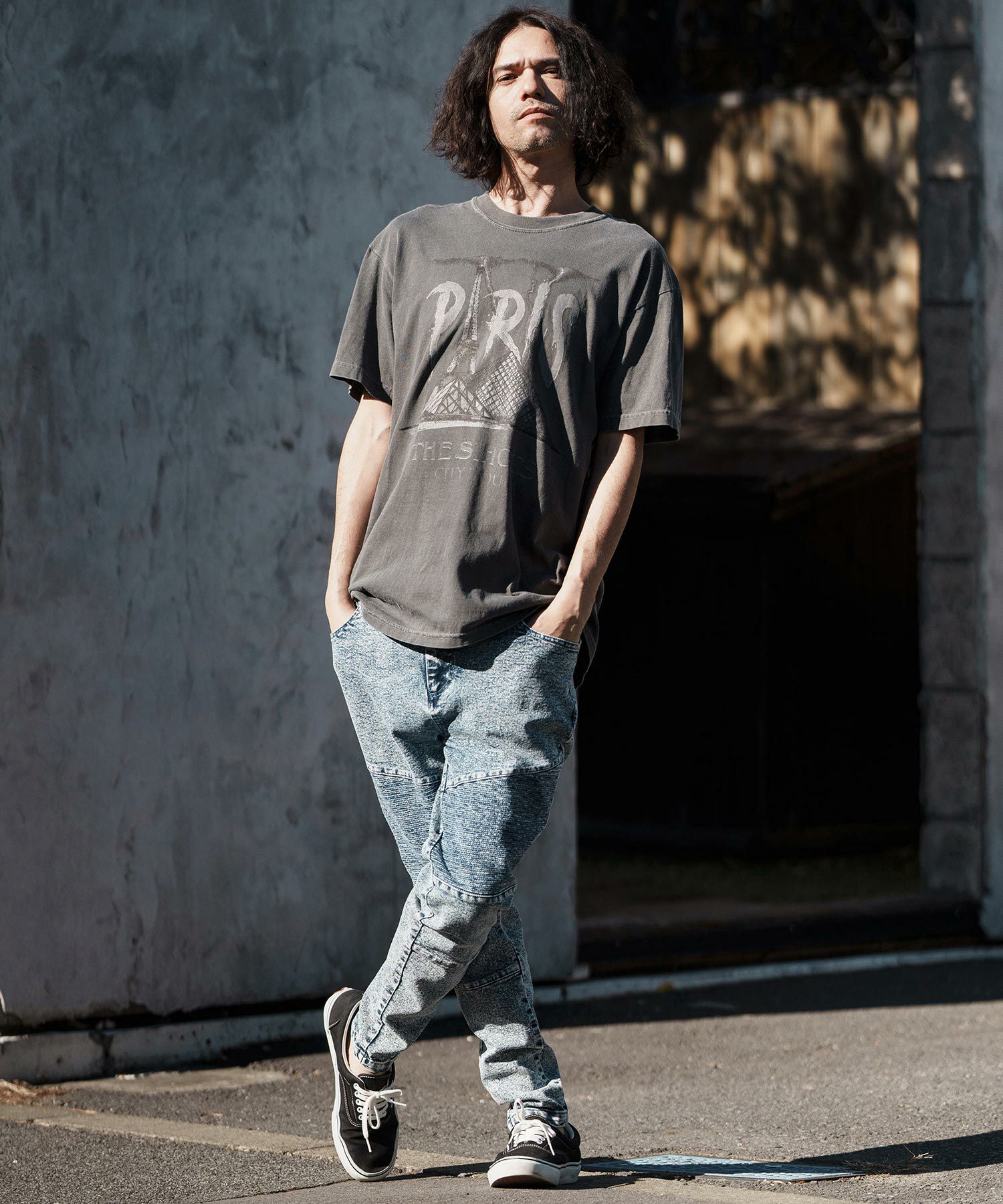 50%OFF【CAMBIO(カンビオ)】ヴィンテージロックT風スーベニアTシャツ