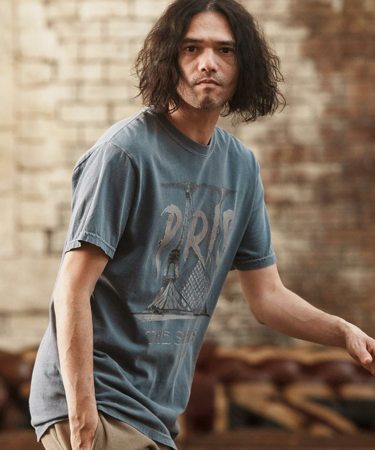 50%OFF【CAMBIO(カンビオ)】ヴィンテージロックT風スーベニアTシャツ