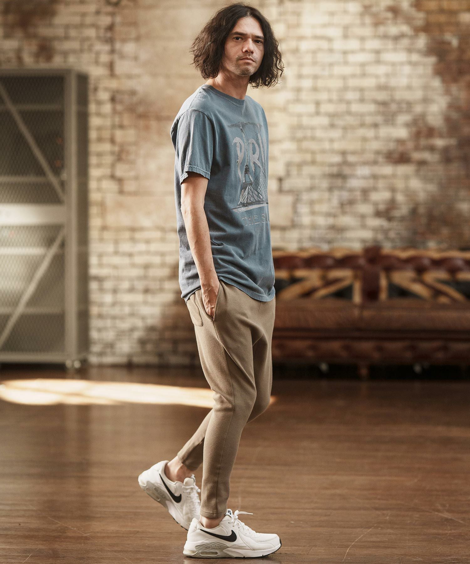 50%OFF【CAMBIO(カンビオ)】ヴィンテージロックT風スーベニアTシャツ