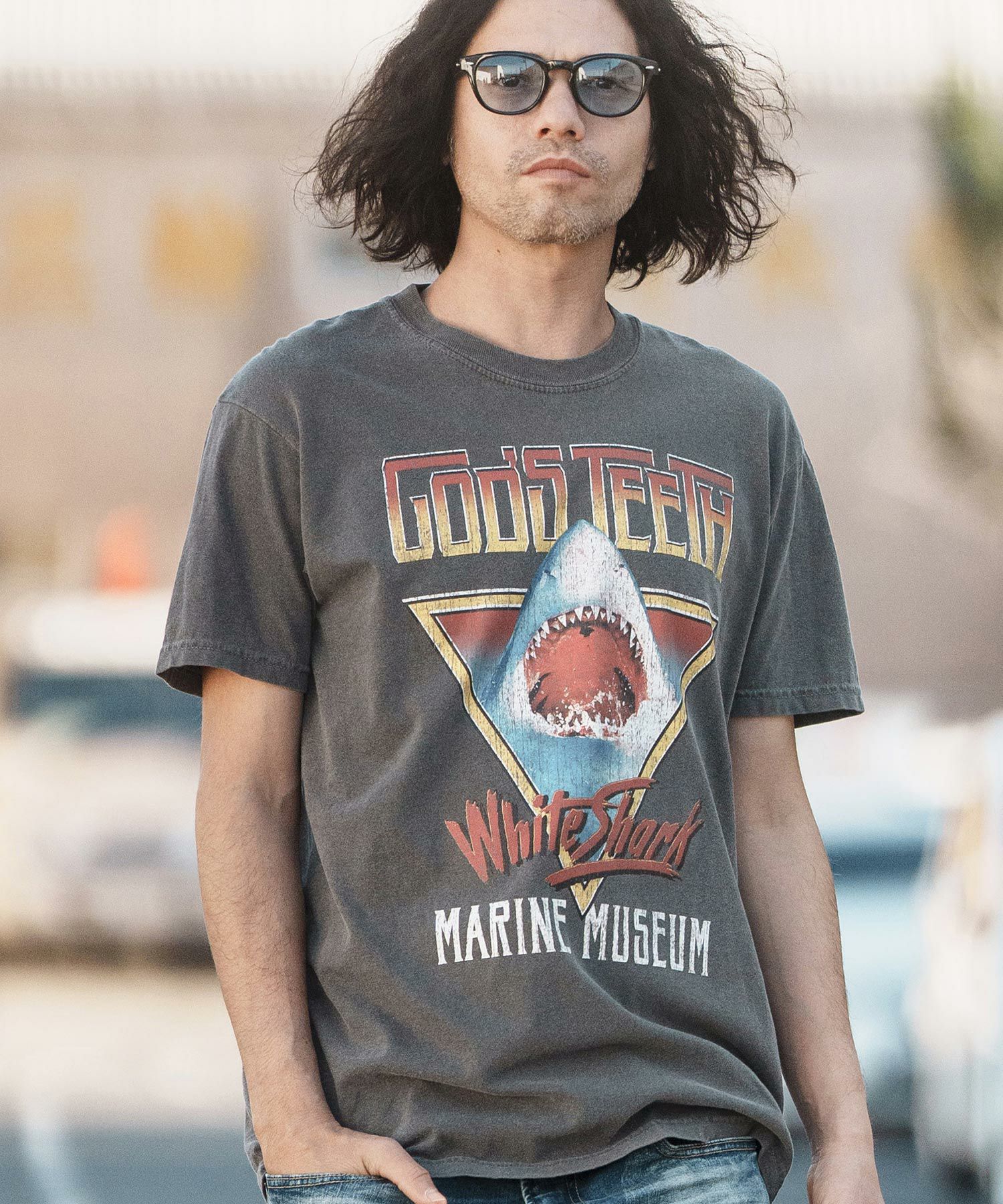 50%OFF【CAMBIO(カンビオ)】 ヴィンテージロックT風カレッジTシャツ