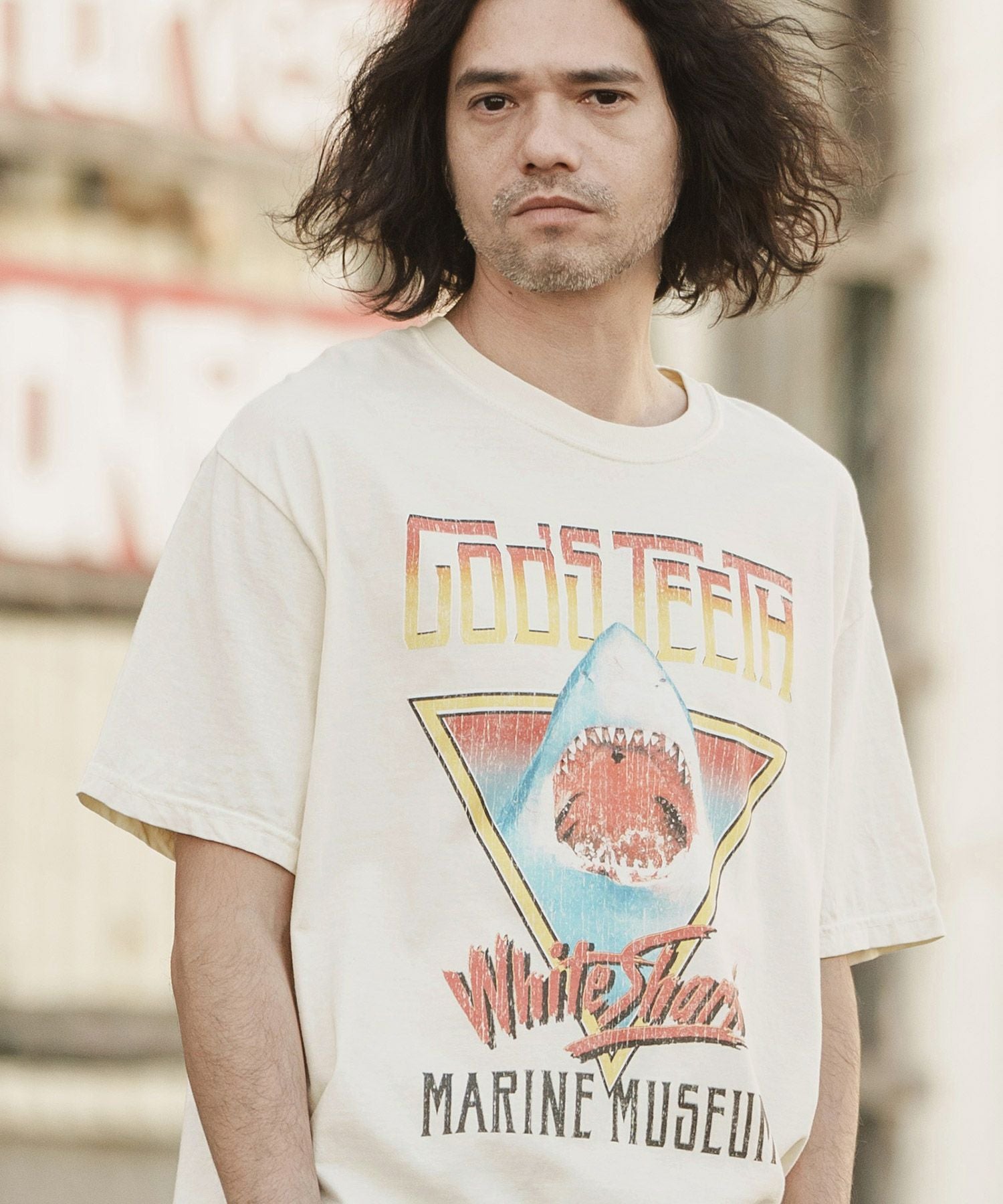 50%OFF【CAMBIO(カンビオ)】 ヴィンテージロックT風カレッジTシャツ