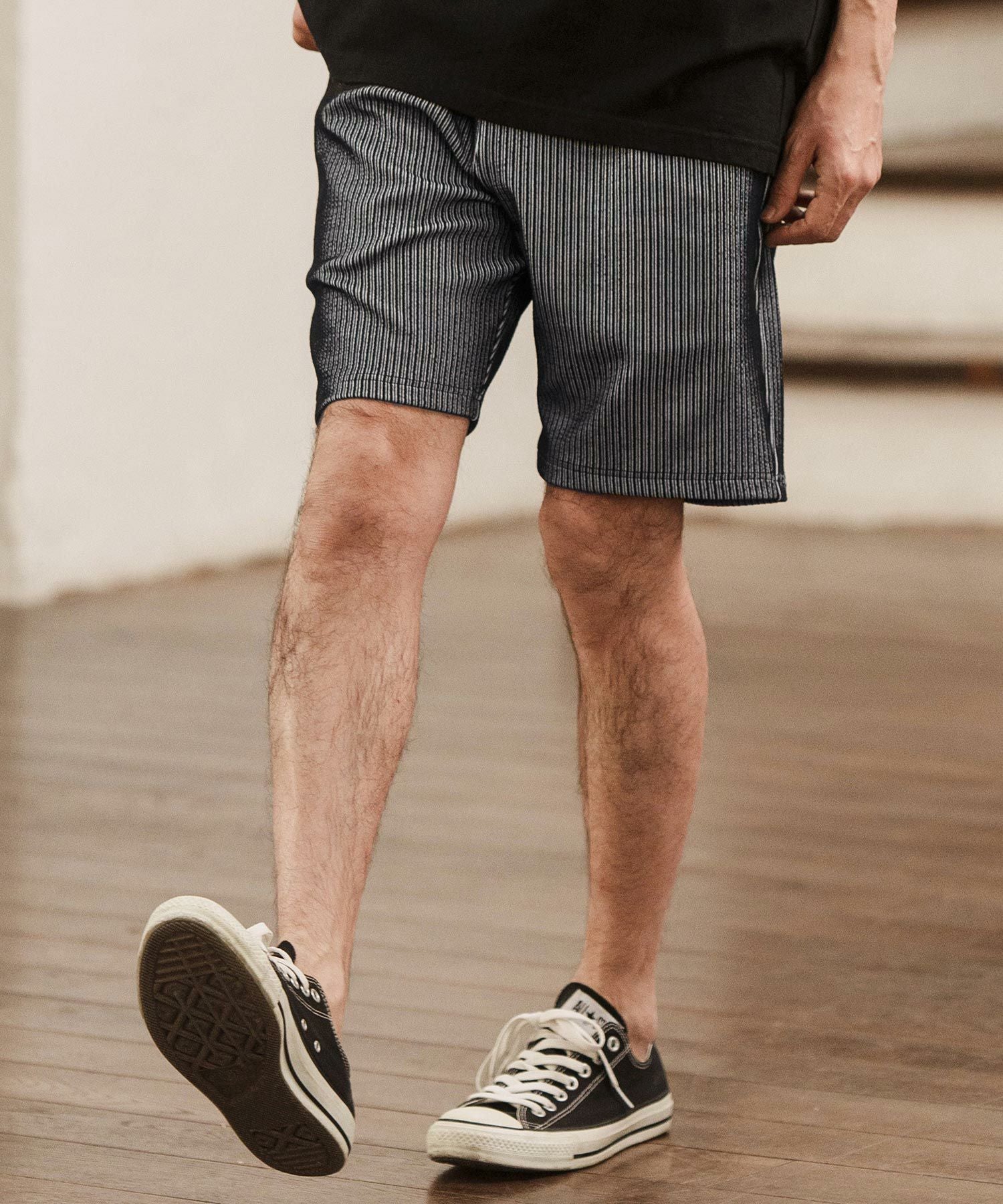 ワック　ショートパンツ 60%OFF【CAMBIO(カンビオ)】Stripe Jacquard Slim Short Pants