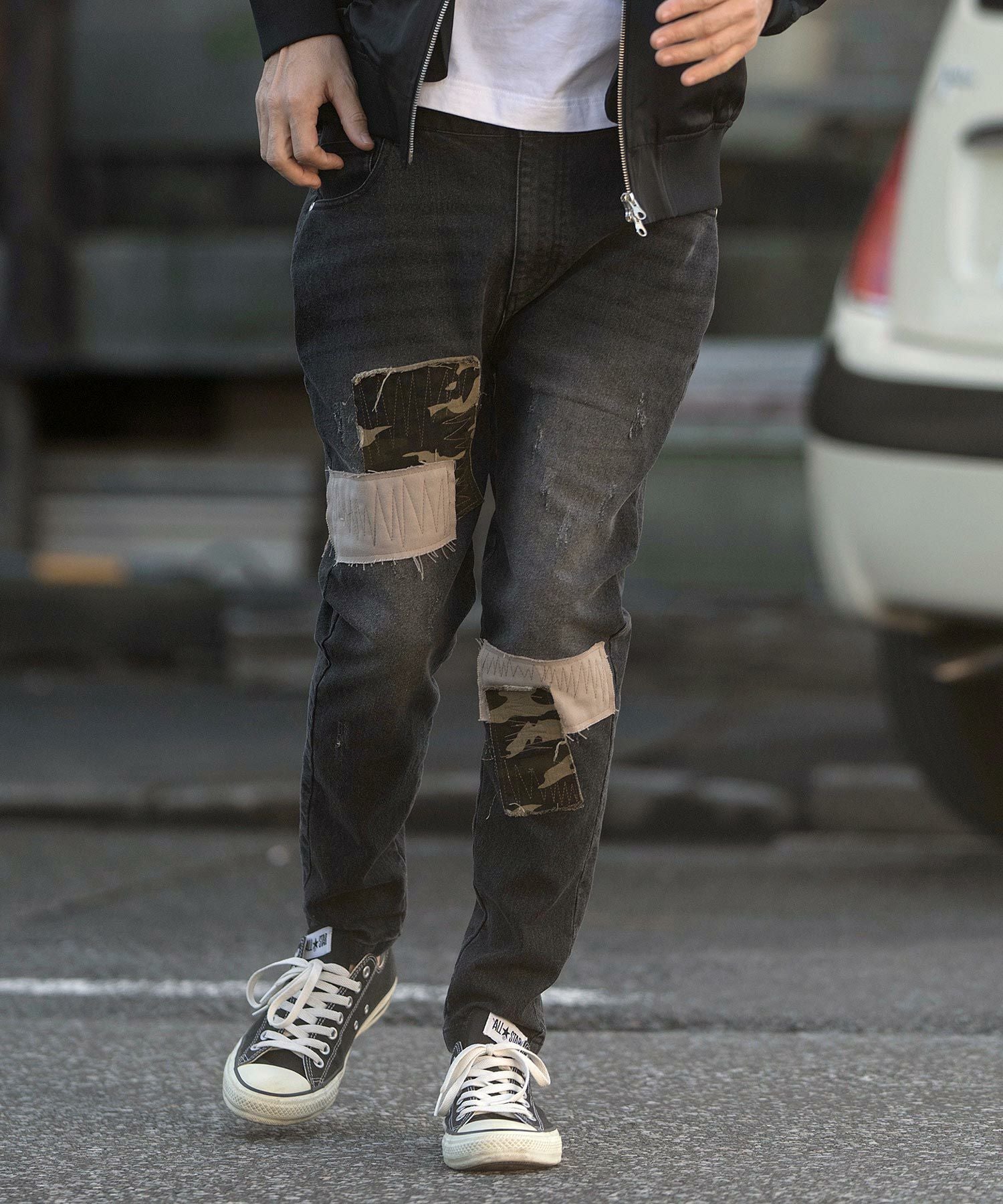 60%OFF【CAMBIO(カンビオ)】11oz Camouflage Repair Denim Pants