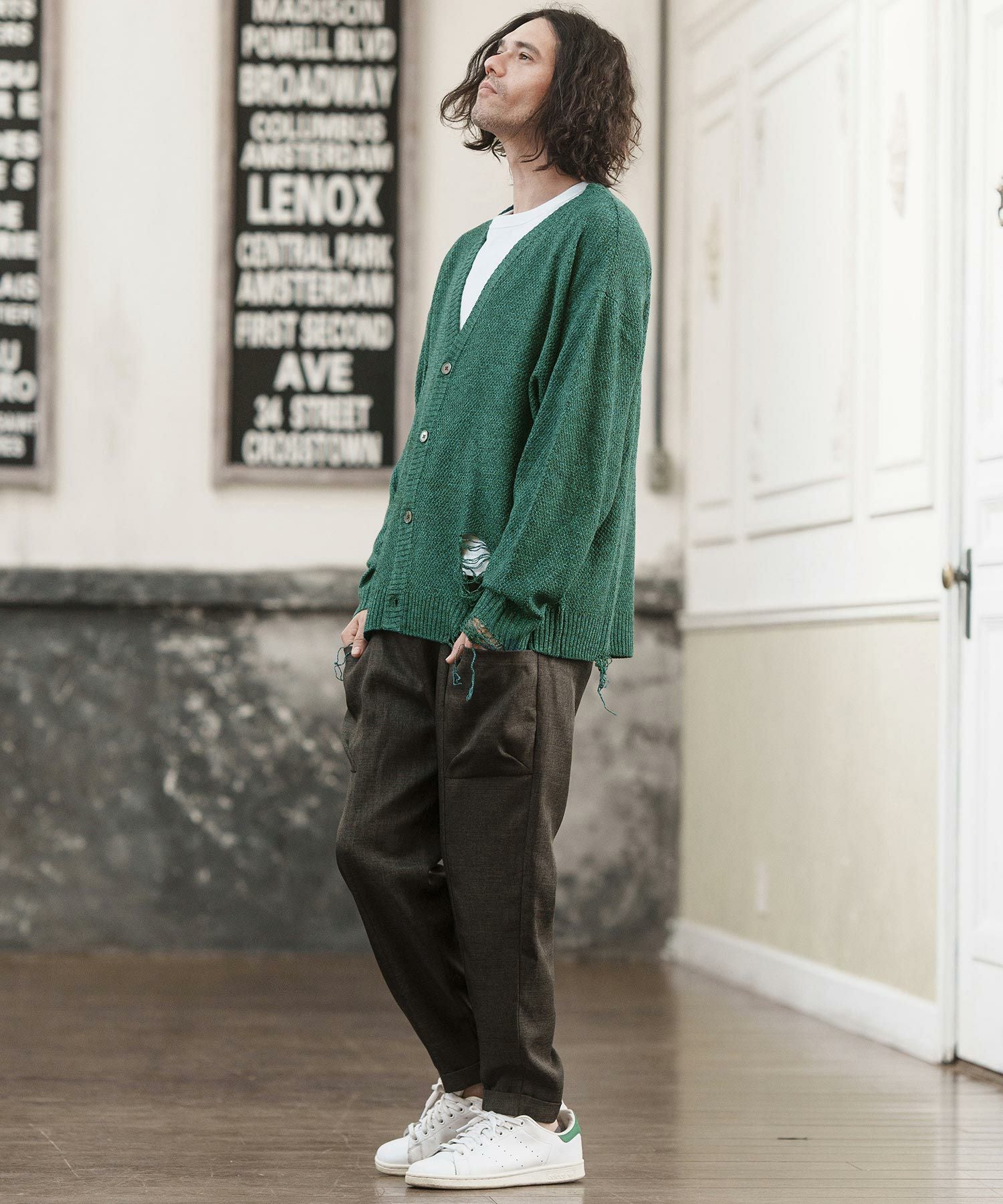 60%OFF【CAMBIO(カンビオ)】メランジダメージカーディガン | CAMBIO