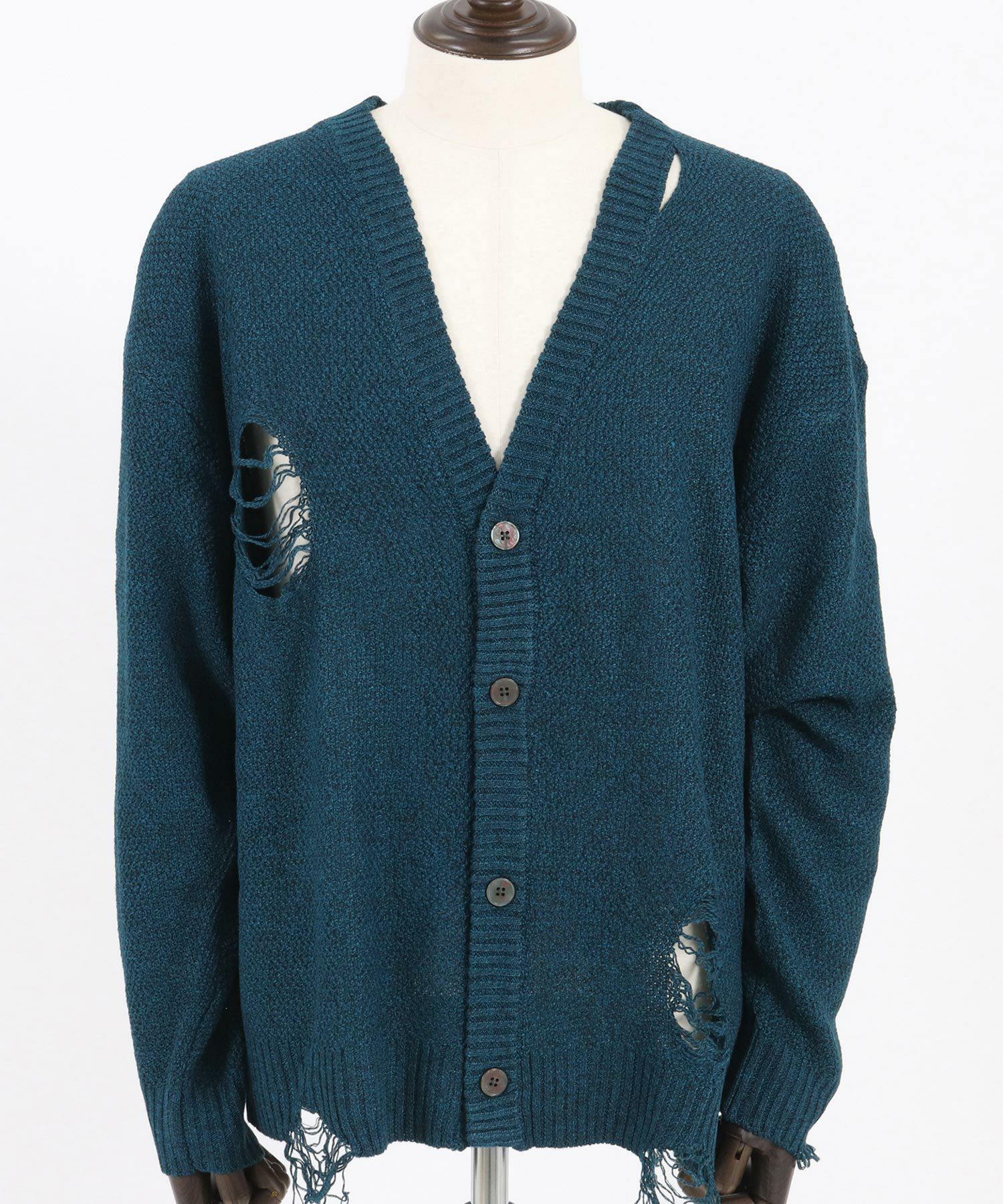 60%OFF【CAMBIO(カンビオ)】メランジダメージカーディガン | CAMBIO