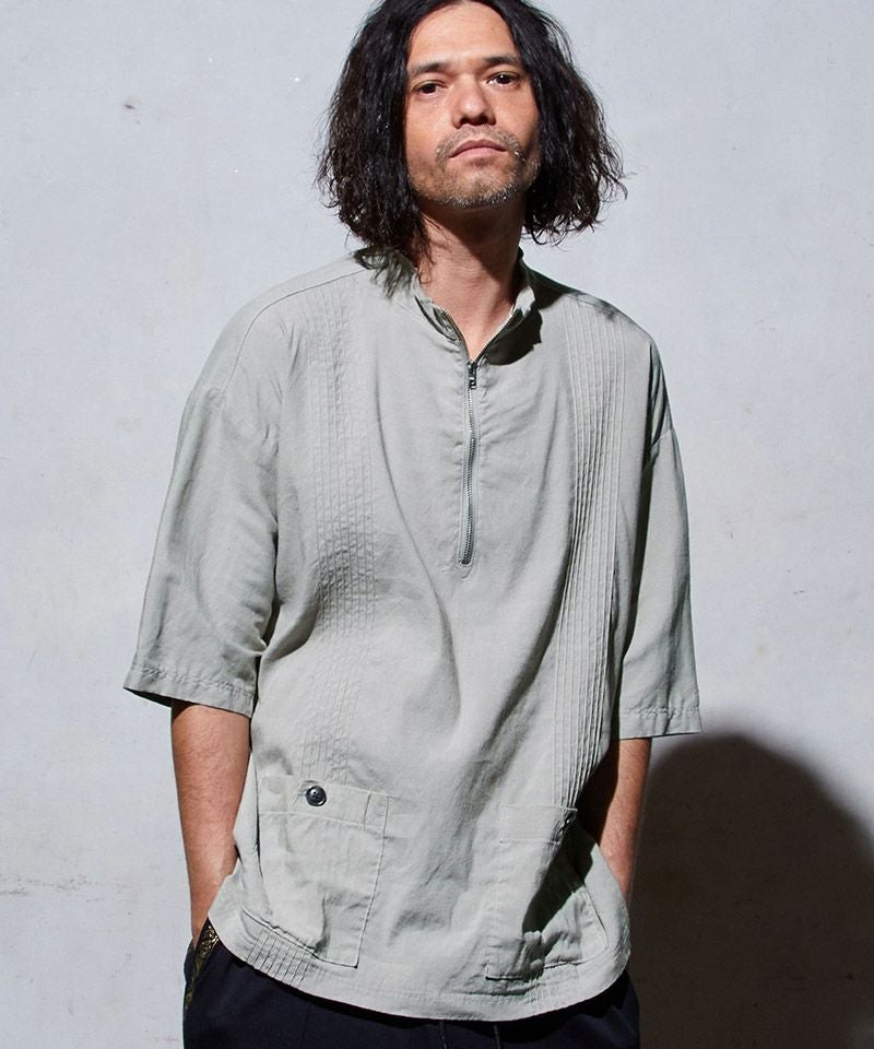EGO TRIPPING(エゴトリッピング)】 ZIPTUCK PULLOVER SHIRTS スタンド