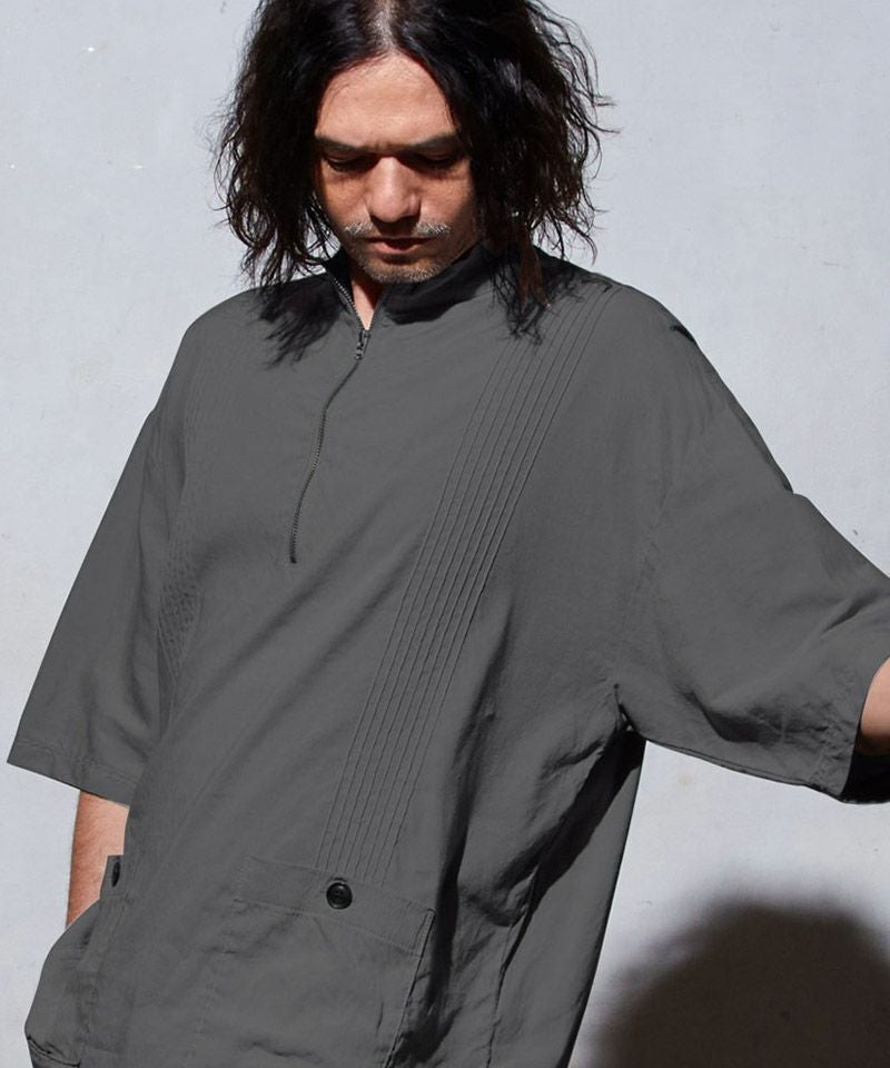EGO TRIPPING(エゴトリッピング)】 ZIPTUCK PULLOVER SHIRTS スタンド