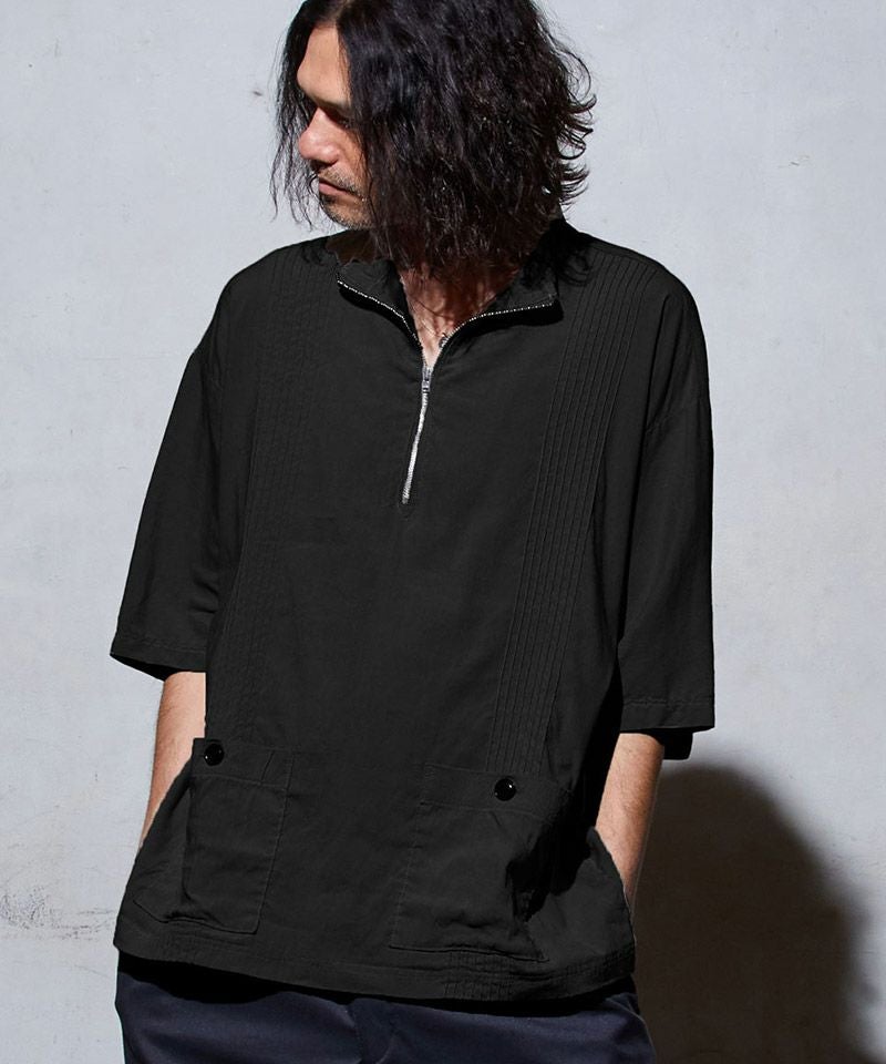 EGO TRIPPING(エゴトリッピング)】 ZIPTUCK PULLOVER SHIRTS スタンド