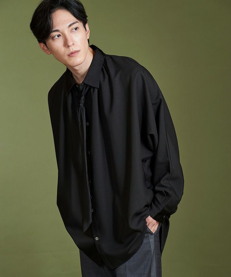 60%OFF【NO ID.(ノーアイディー)】ﾈｸﾀｲ付ﾈｯｸｷﾞｬｻﾞｰBIG-SH シャツ