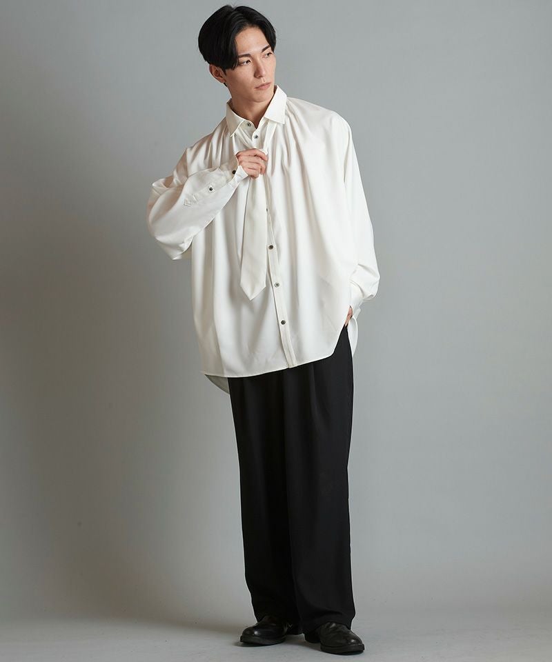60%OFF【NO ID.(ノーアイディー)】ネクタイ付ネックギャザーBIG-SH シャツ 60%OFF【NO ID.(ノーアイディー)】ネクタイ付ネックギャザーBIG-SH シャツ