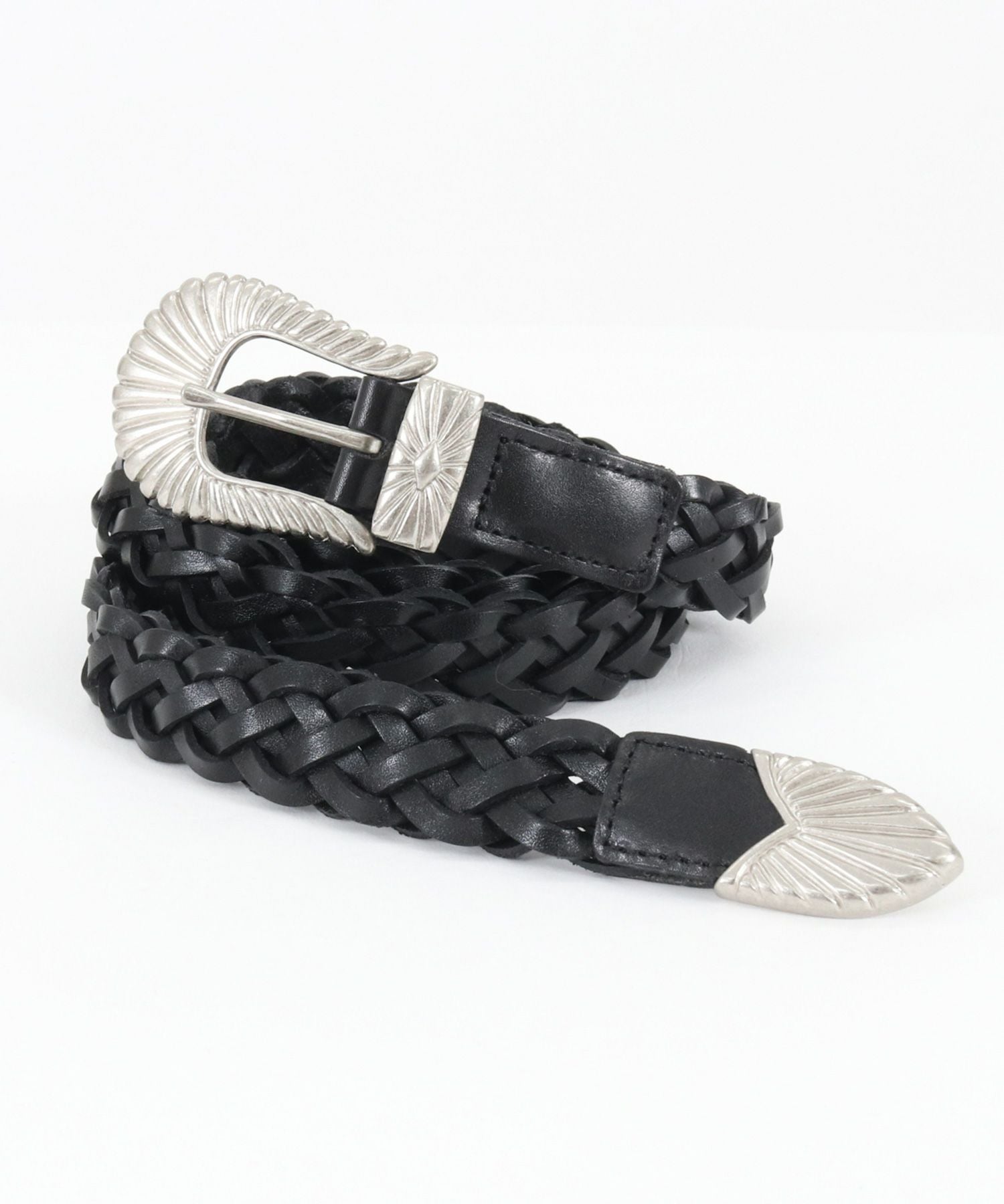 ADAM PATEK(アダムパテック)】braided leather belt ベルト(AP2419004