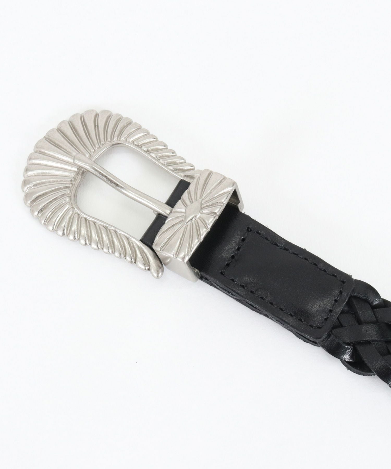 【美品】ADAM PATEK 編み込みブラックベルト ADAM PATEK（アダムパテック） ベルト ADAMPATEK/braided leather belt