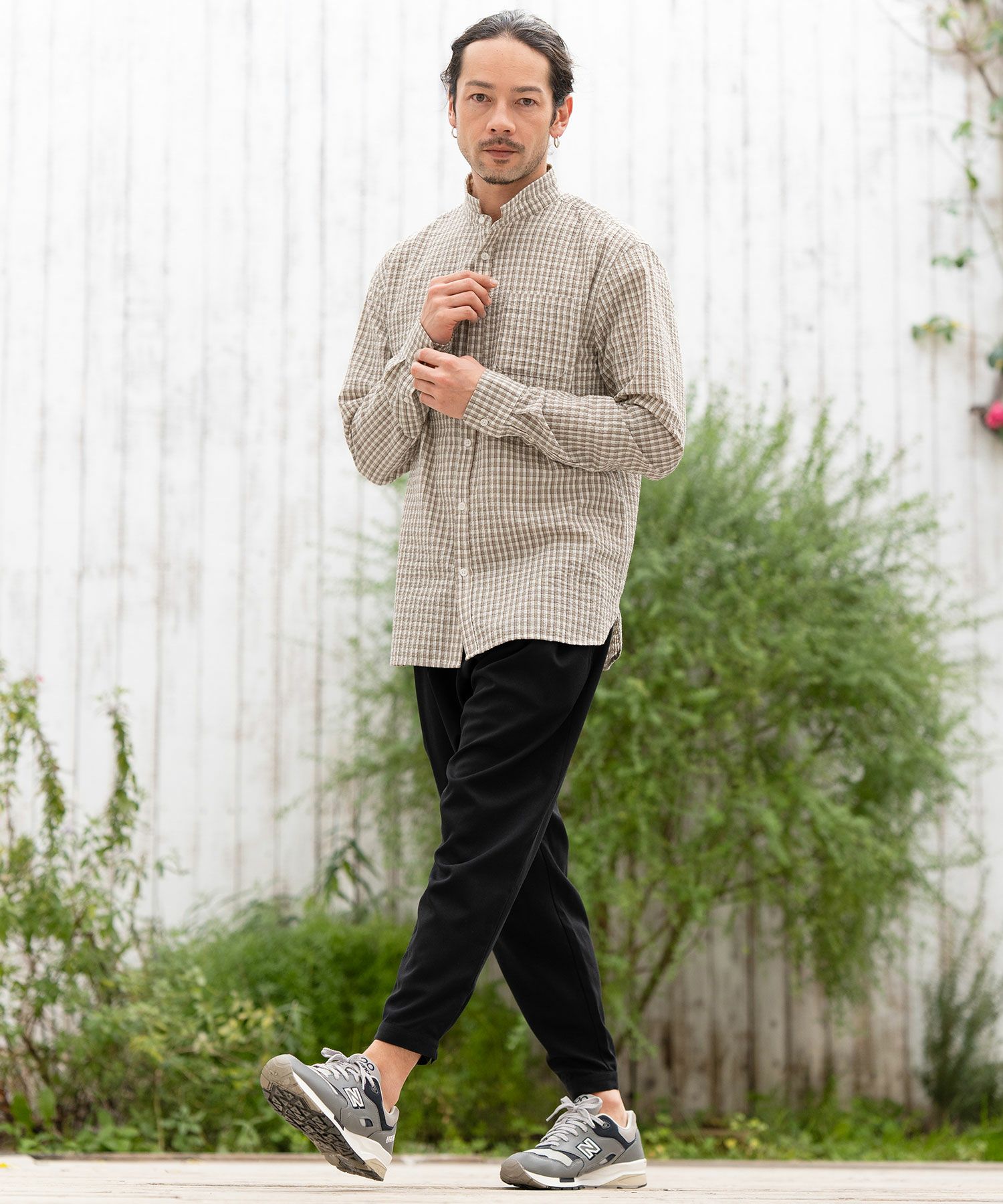 60%OFF【CAMBIO(カンビオ)】 ミニスタンドカラーチェックサッカー