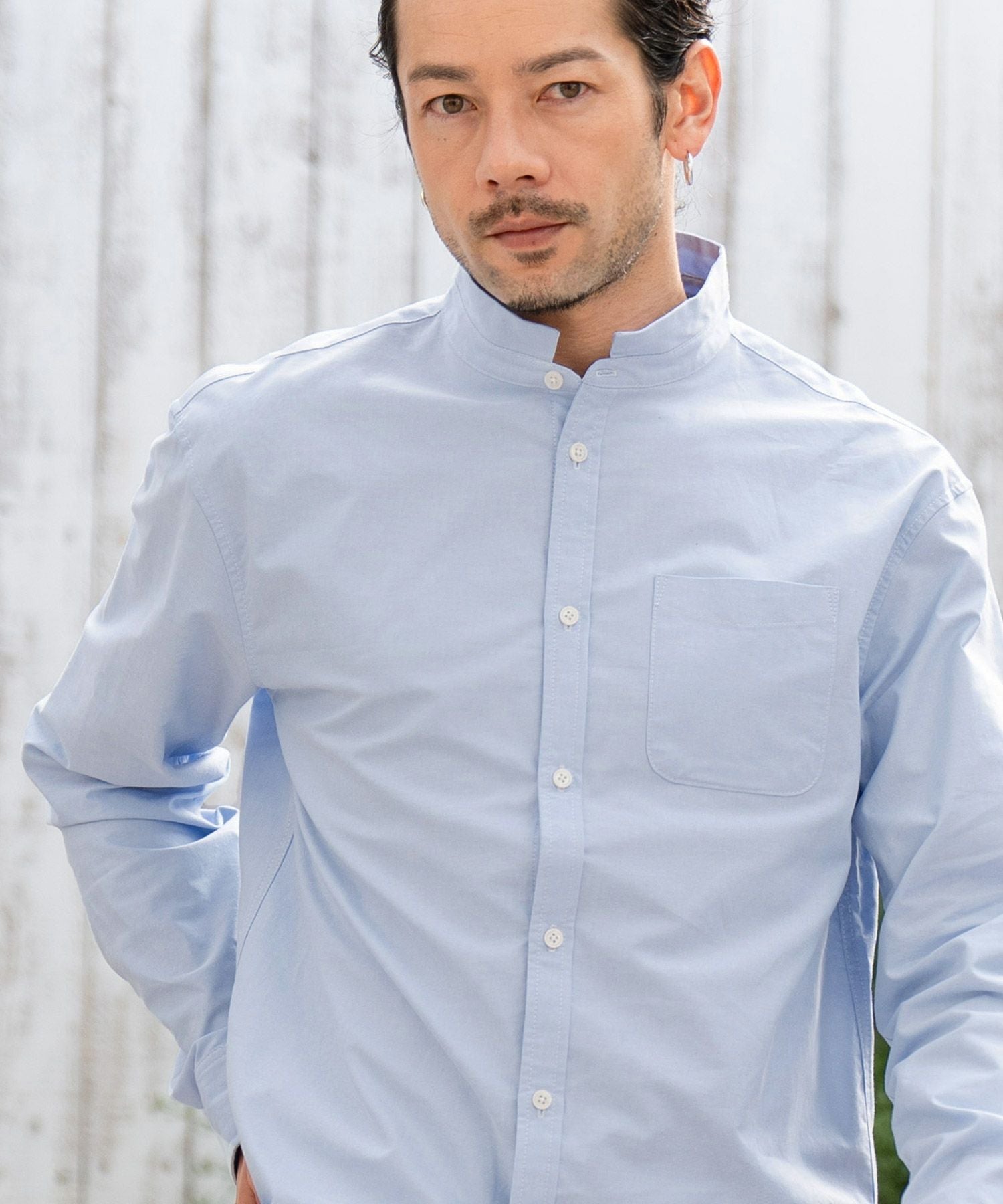 50%OFF【CAMBIO(カンビオ)】 ミニスタンドカラーOXシャツ(HLCM0148