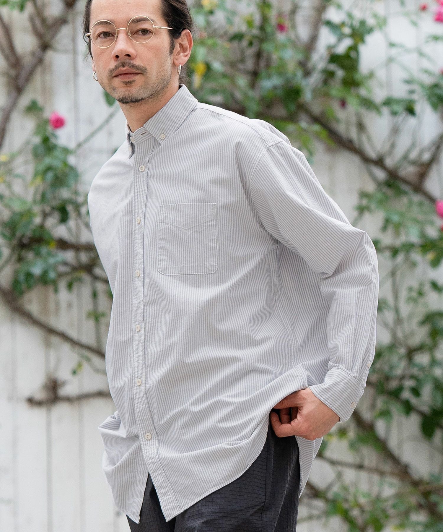 60%OFF【CAMBIO(カンビオ)】オックスストライプボクシーAラインLS