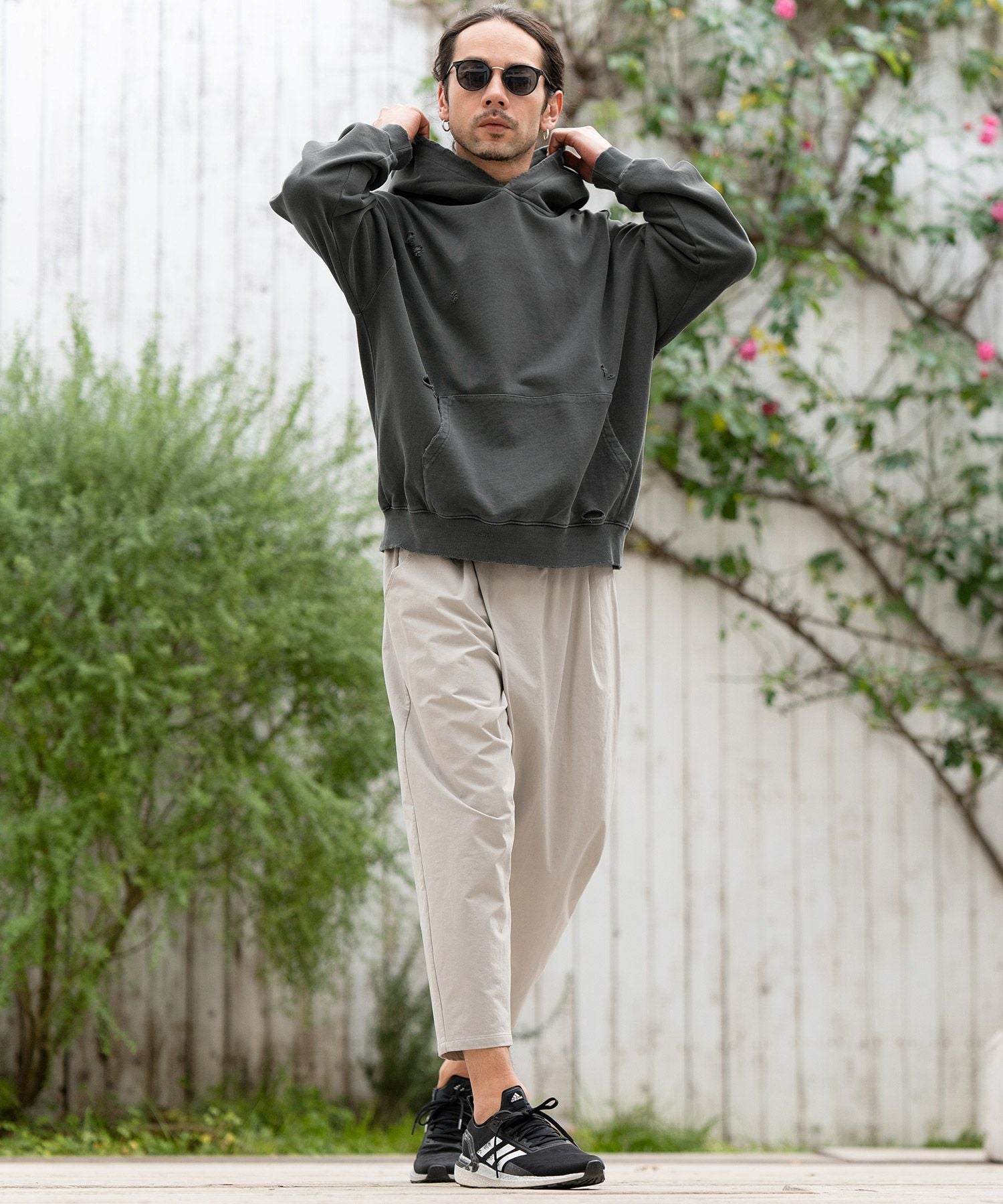 60%OFF【CAMBIO(カンビオ)】裏毛製品染めダメージプルパーカー