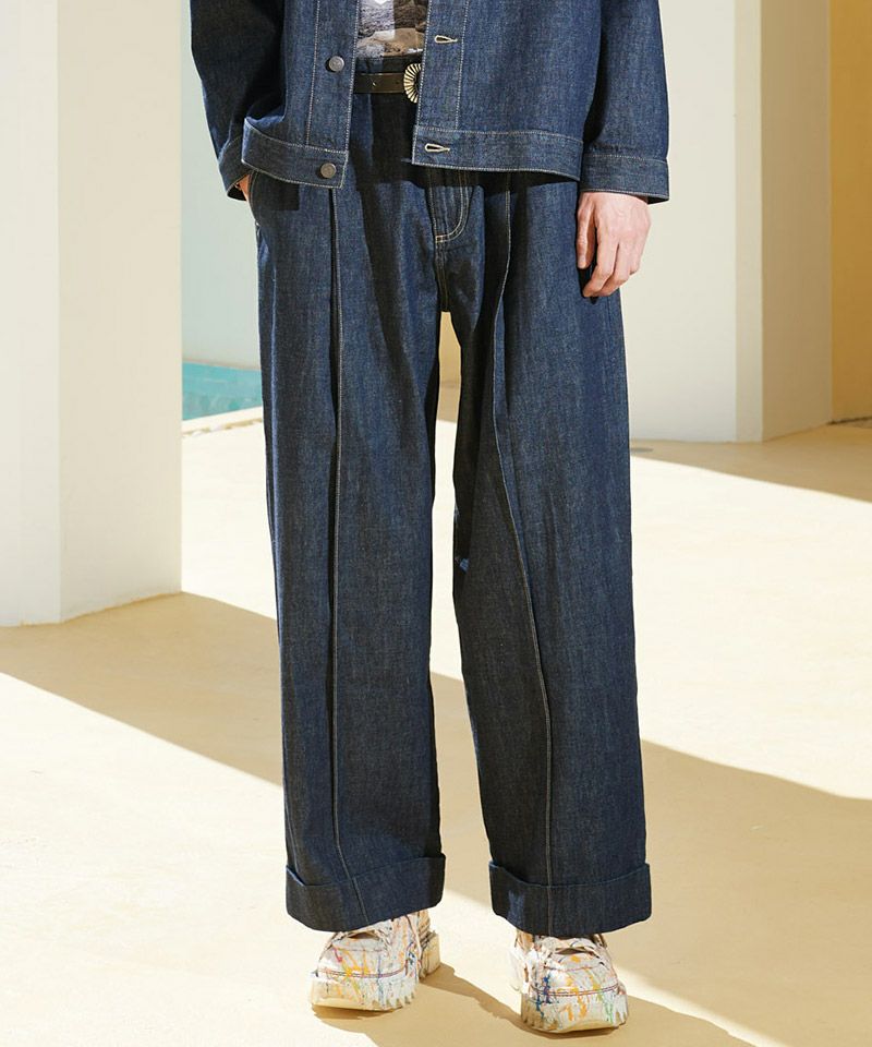 glamb(グラム)】Crease Stitch Denim クリースステッチデニム パンツ